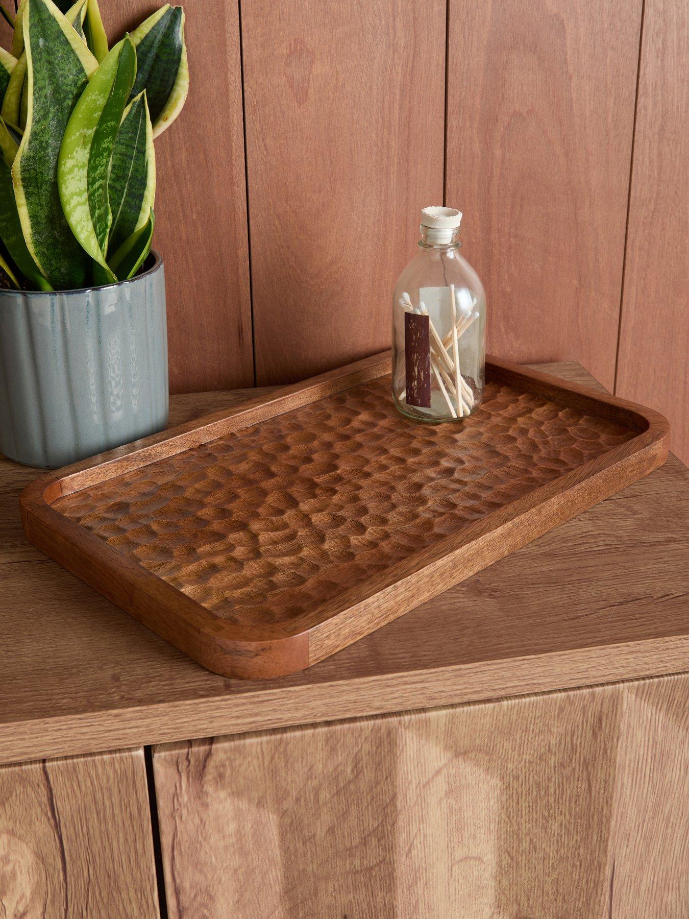Image 1 of 8 of The Very Collection Rectangular Wooden Carved Tray