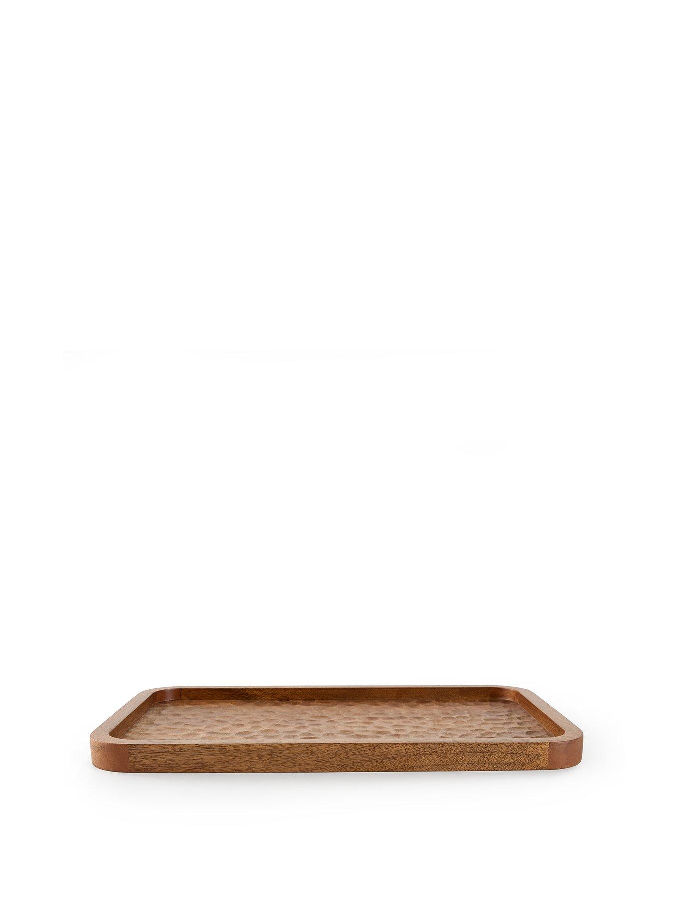 Image 2 of 8 of The Very Collection Rectangular Wooden Carved Tray