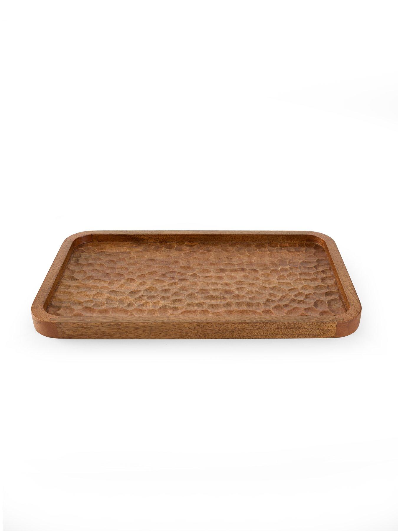 Image 3 of 8 of The Very Collection Rectangular Wooden Carved Tray
