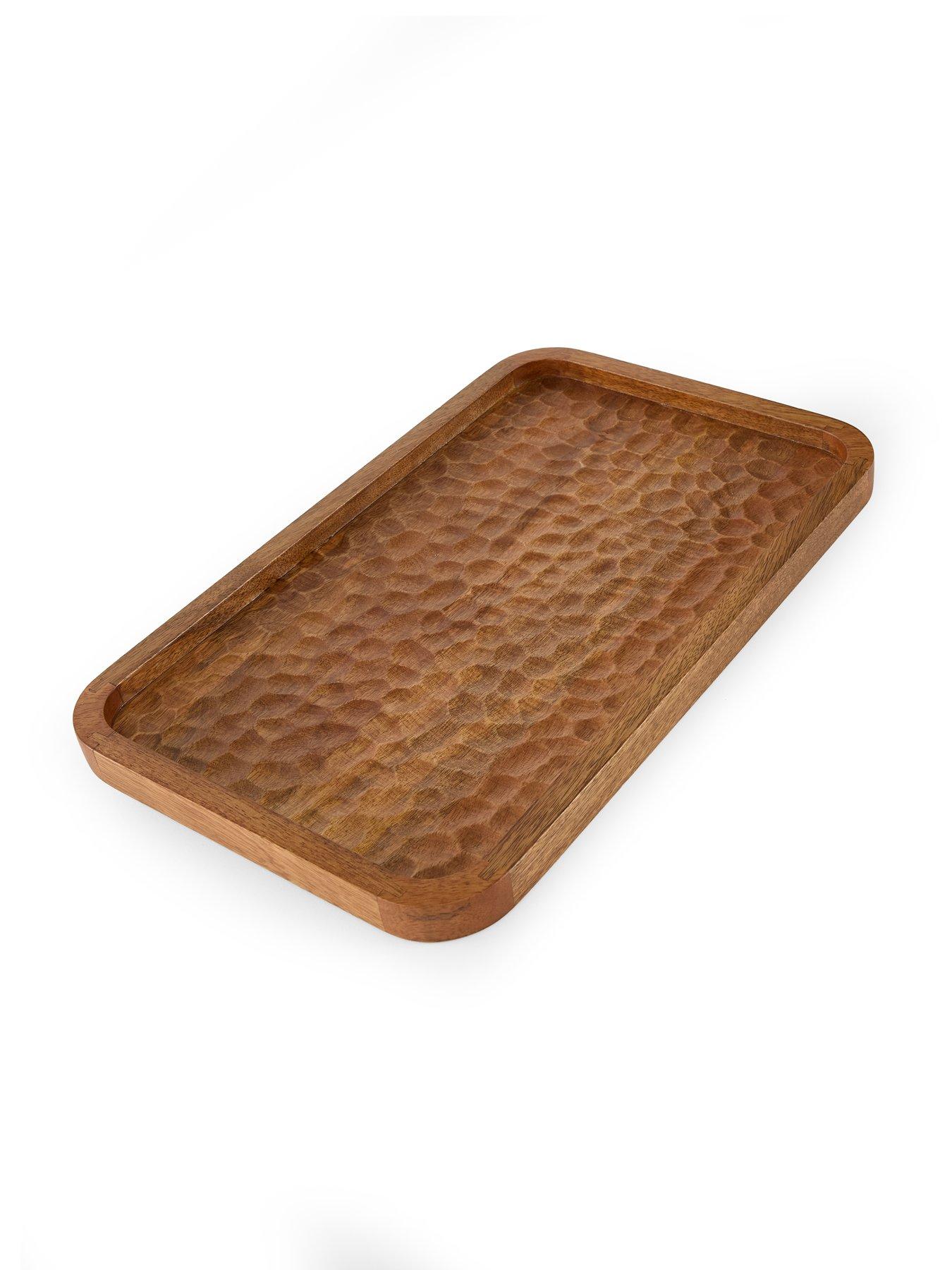 Image 4 of 8 of The Very Collection Rectangular Wooden Carved Tray