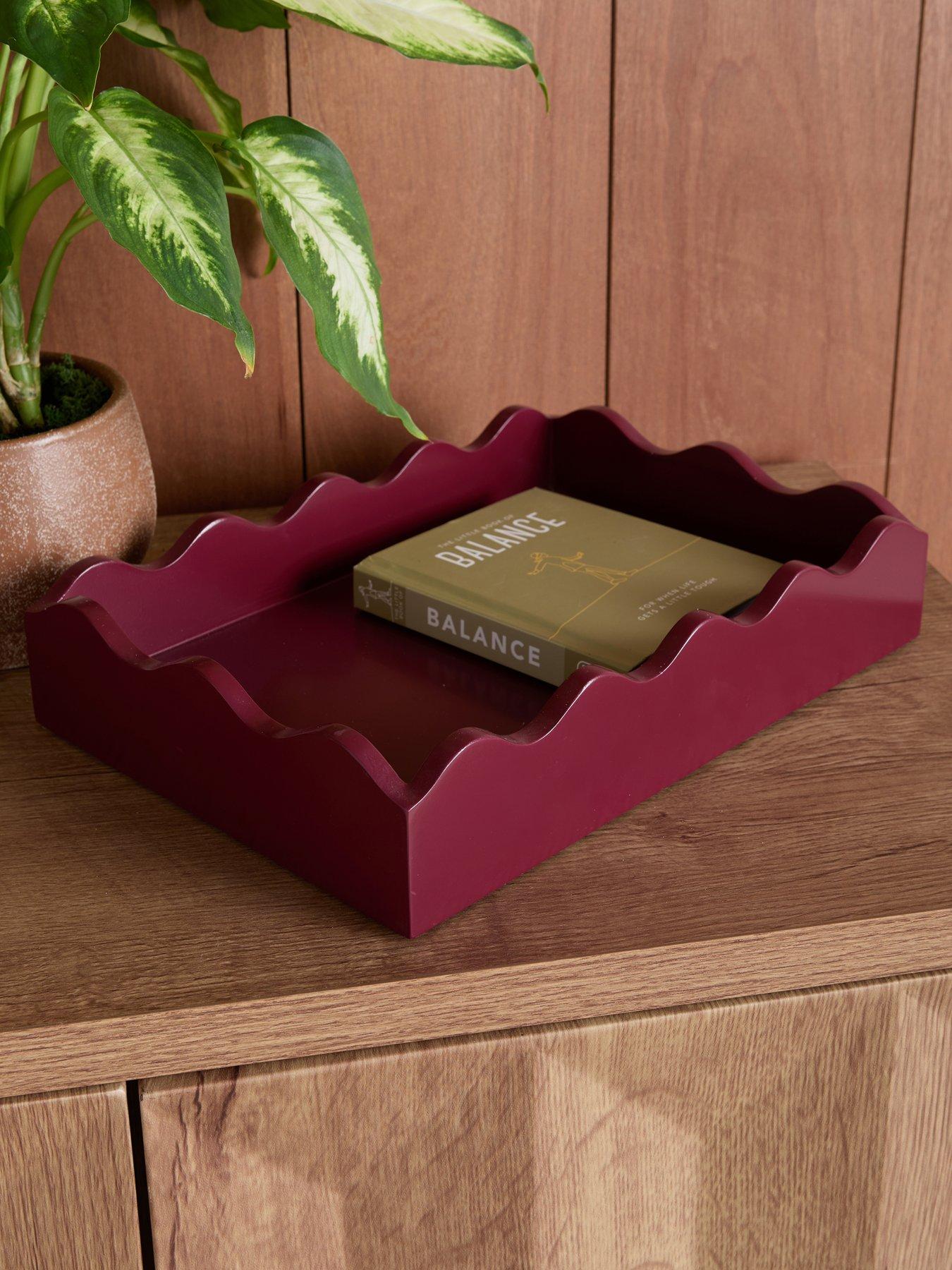 The Very Collection Wavy Edge Tray - Burgundy