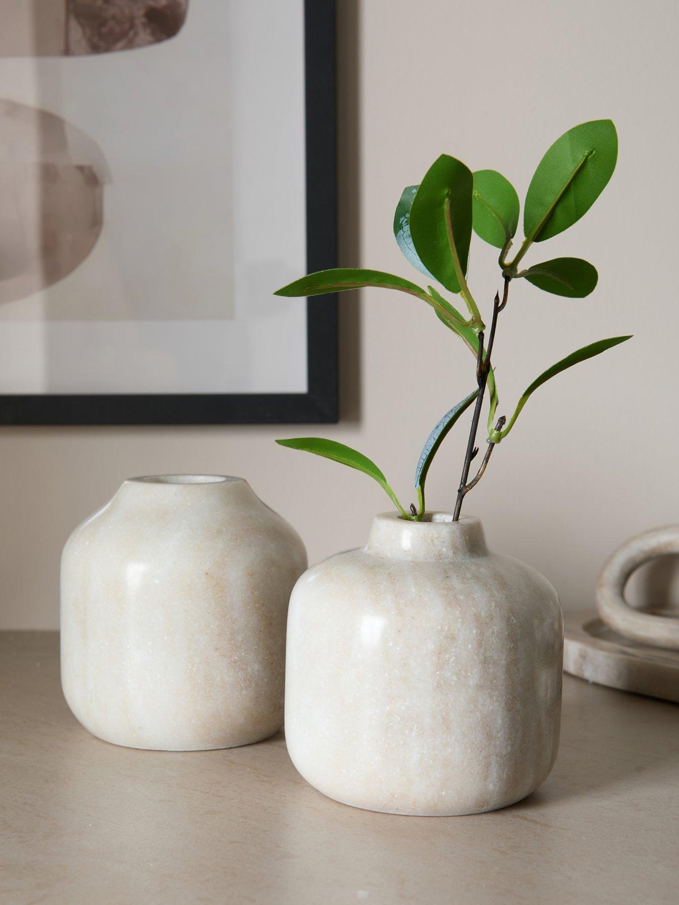 Image 1 of 8 of Michelle Keegan Home Set Of 2 Marble Mini Bud Vases