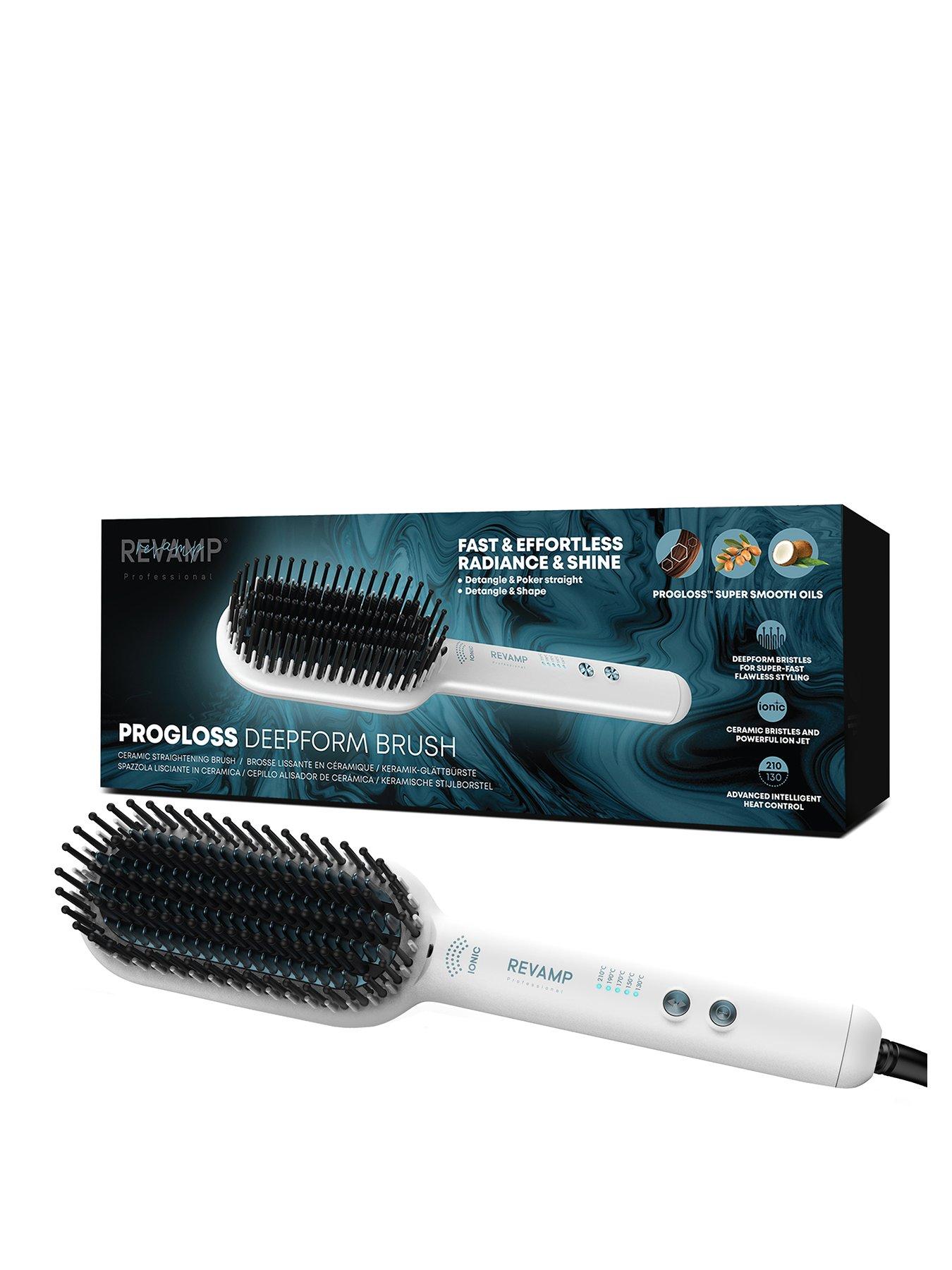 Revamp: Deepform Ceramic Straightening Hot Brush - White
