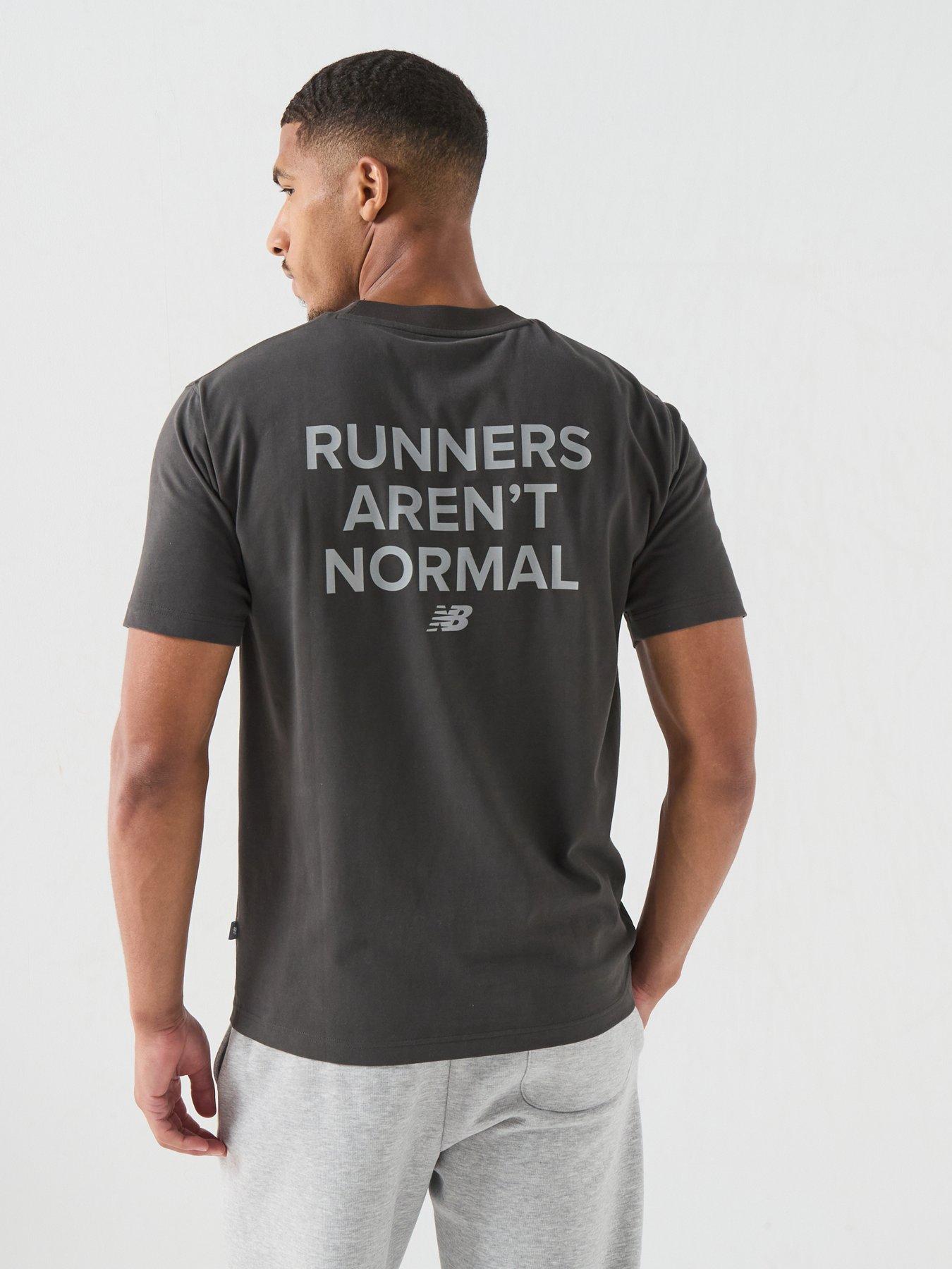 Image 1 of 6 of New Balance Mens Nocturnal Run Runners Aren't Normal Performance T-Shirt - Black