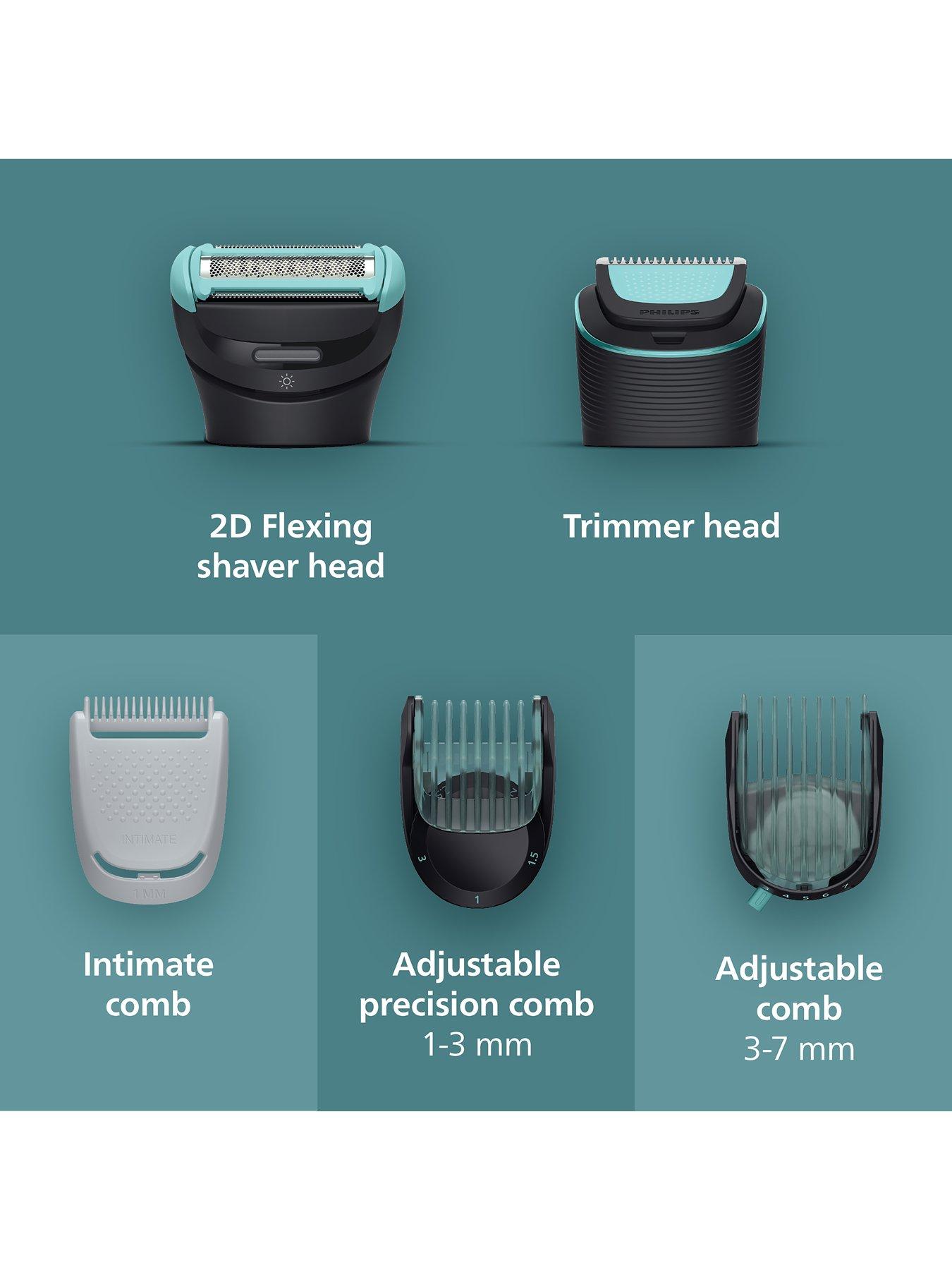 Image 3 of 8 of Philips Body Groomer 7000 Series - 2D Flexing Head, Triple Protect Shave System, Intimate Trim &amp; Shave, 100% Showerproof, BG7470/15