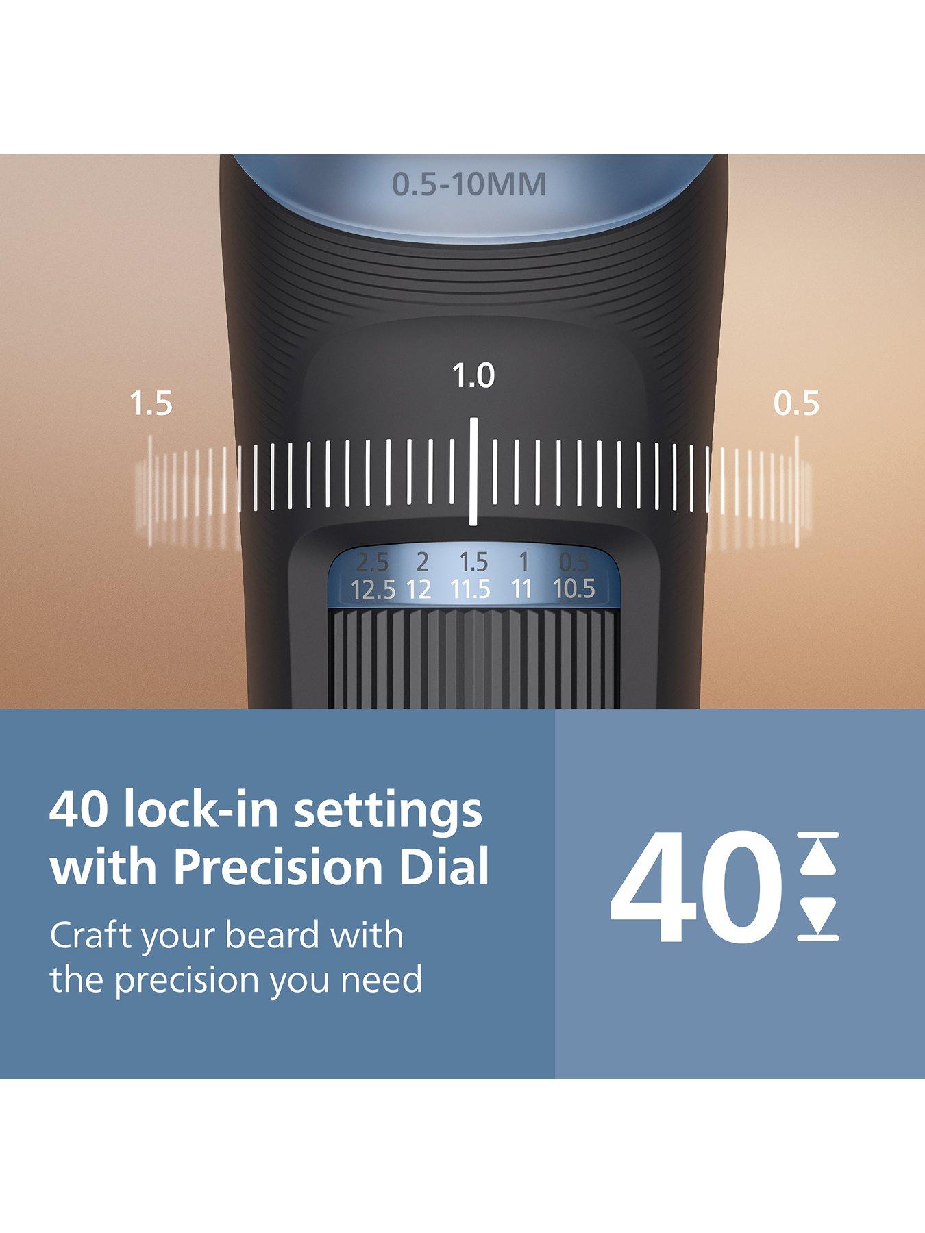 Image 6 of 8 of Philips Beard Trimmer 3000 Series - Self-sharpening Metal Blades, 40 Lock-in Settings, Lift&amp;Trim Comb, 100% Waterproof, Battery Indicator, BT3665/15