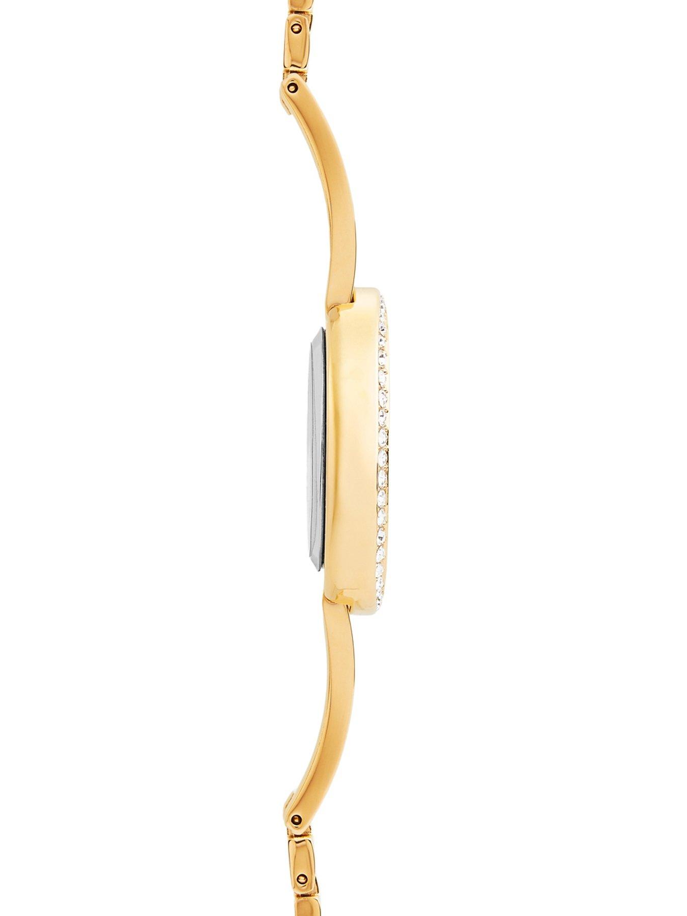 Image 6 of 7 of Sekonda Womens Bellamy Gold Alloy Semi-Bangle with Stone Set White Dial, matching Pendant and Stud Earrings Analogue Gift Set