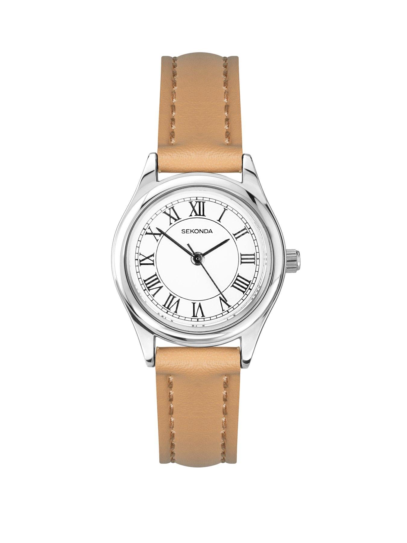 Image 1 of 6 of Sekonda Womens Evans Tan Leather Strap with White Dial Analogue Watch