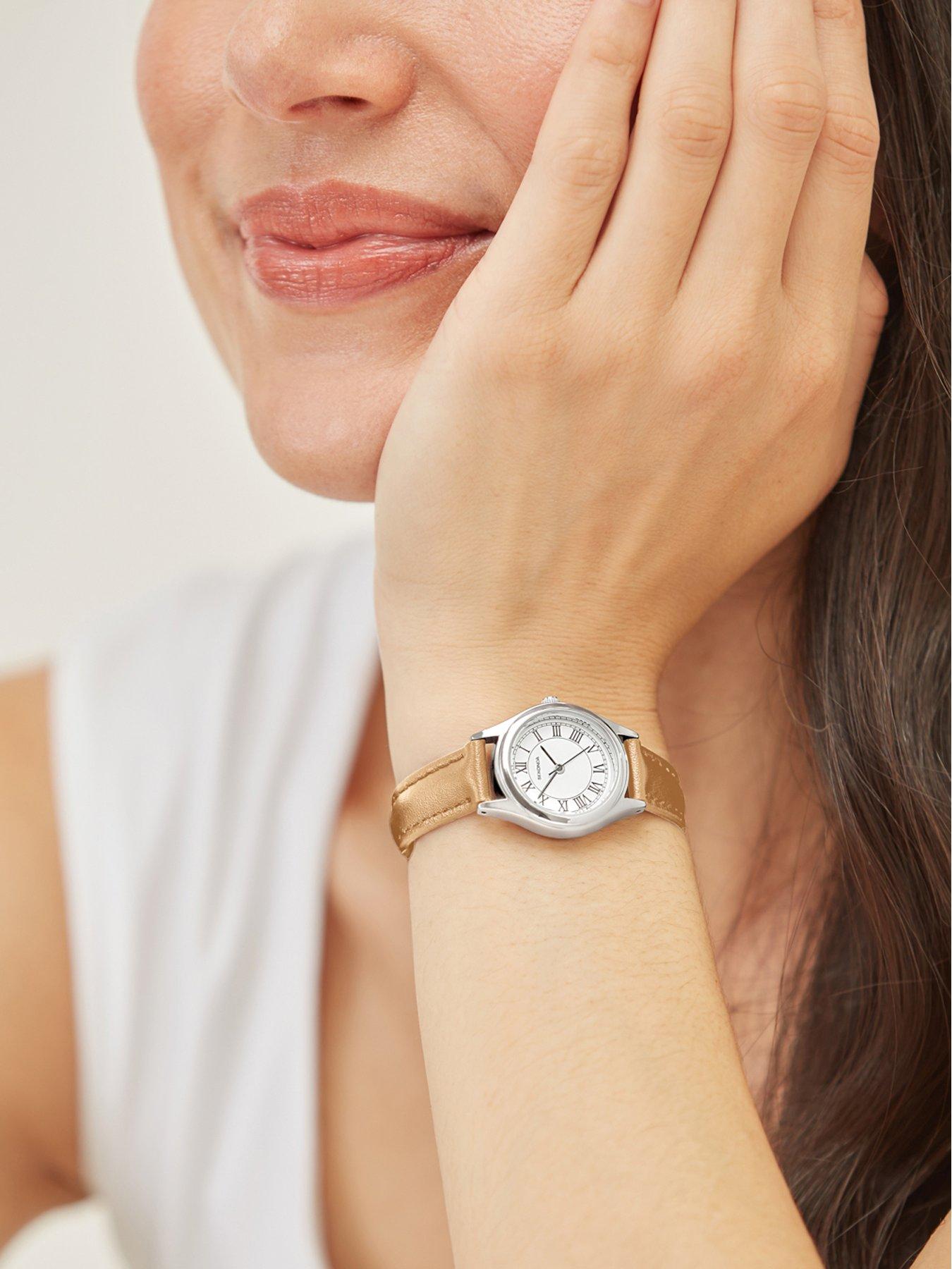 Image 2 of 6 of Sekonda Womens Evans Tan Leather Strap with White Dial Analogue Watch