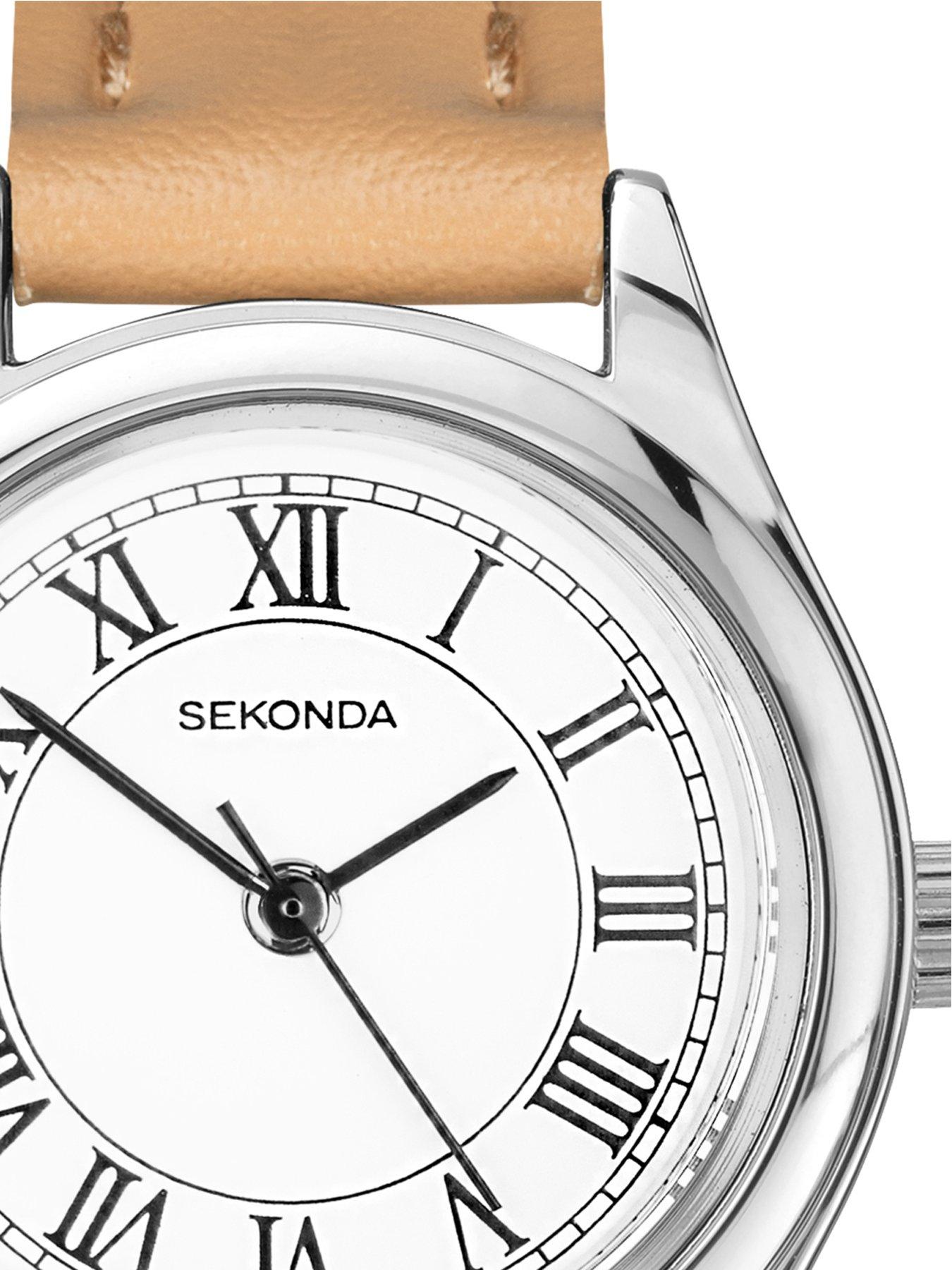 Image 3 of 6 of Sekonda Womens Evans Tan Leather Strap with White Dial Analogue Watch