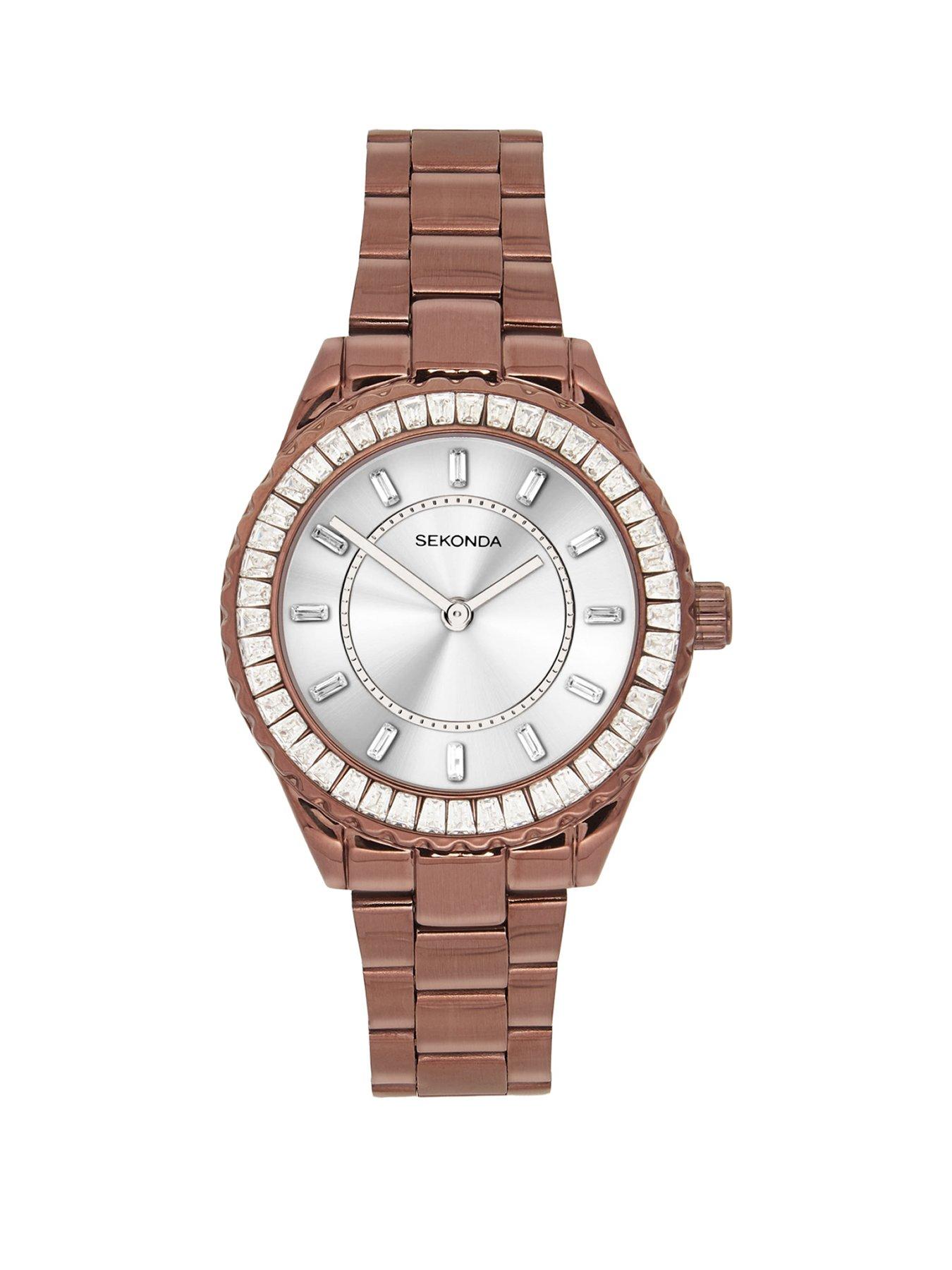 Sekonda Womens Margot Brown Stainless Steel Strap with Silver Dial Analogue Watch