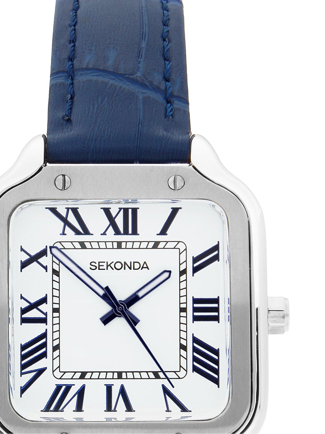Image 3 of 6 of Sekonda Womens Rene Blue Leather Strap with White Dial Analogue Watch