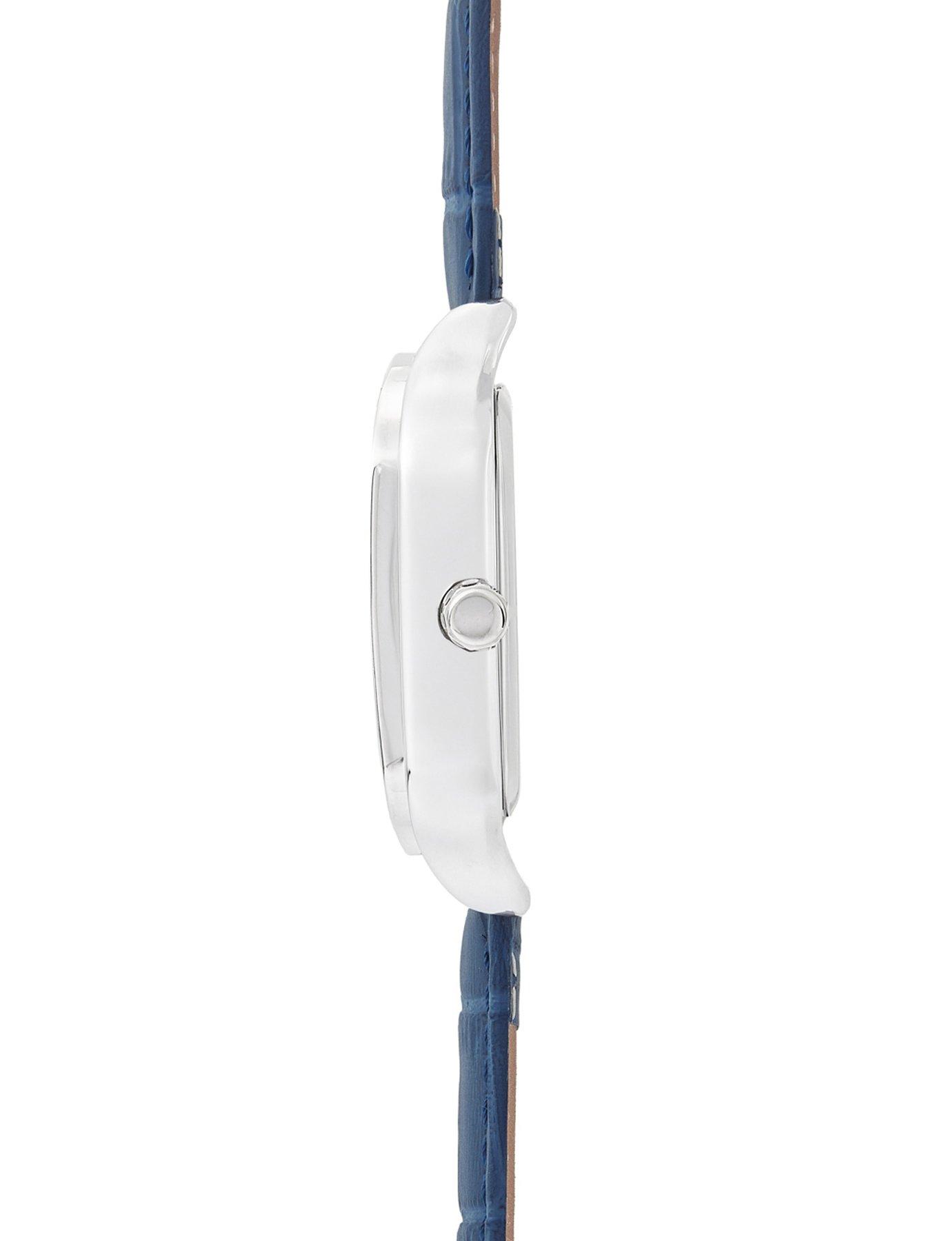 Image 4 of 6 of Sekonda Womens Rene Blue Leather Strap with White Dial Analogue Watch