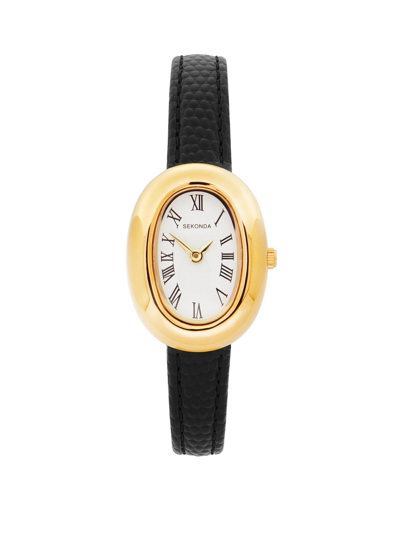 Sekonda Womens Bellamy Black Leather Strap with White Dial Analogue Watch