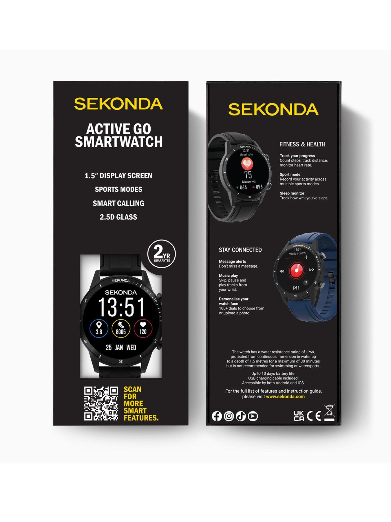 Image 4 of 7 of Sekonda Mens Active Go Black Silicone Strap with LCD Dial Smartwatch