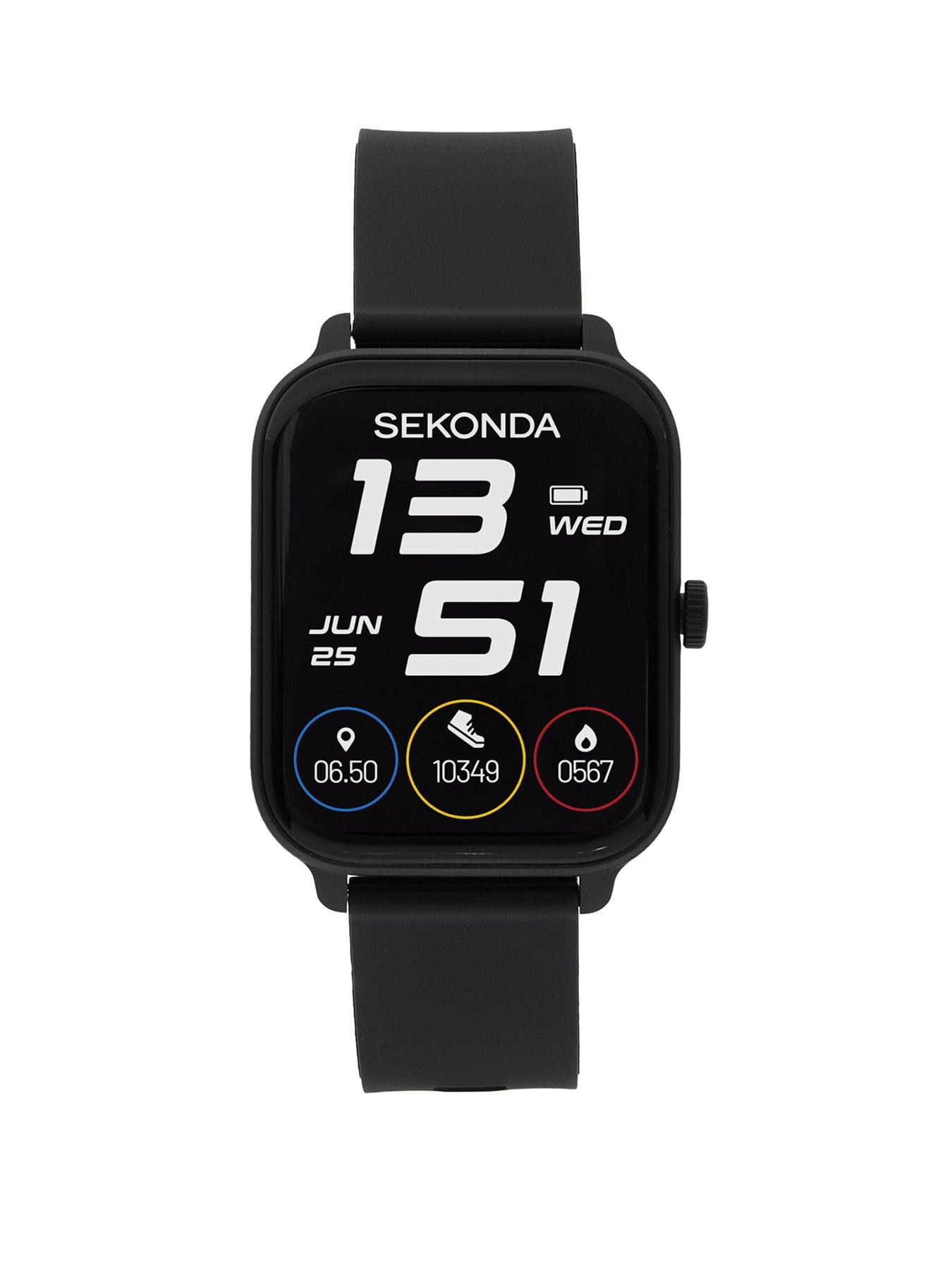 Sekonda Sekonda Unisex Motion Go Black Silicone Strap with LCD Dial Smartwatch