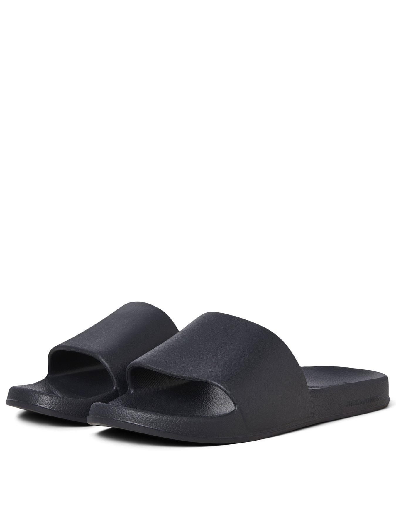 Jack & Jones Moulded Slider, Black, Size 45, Men