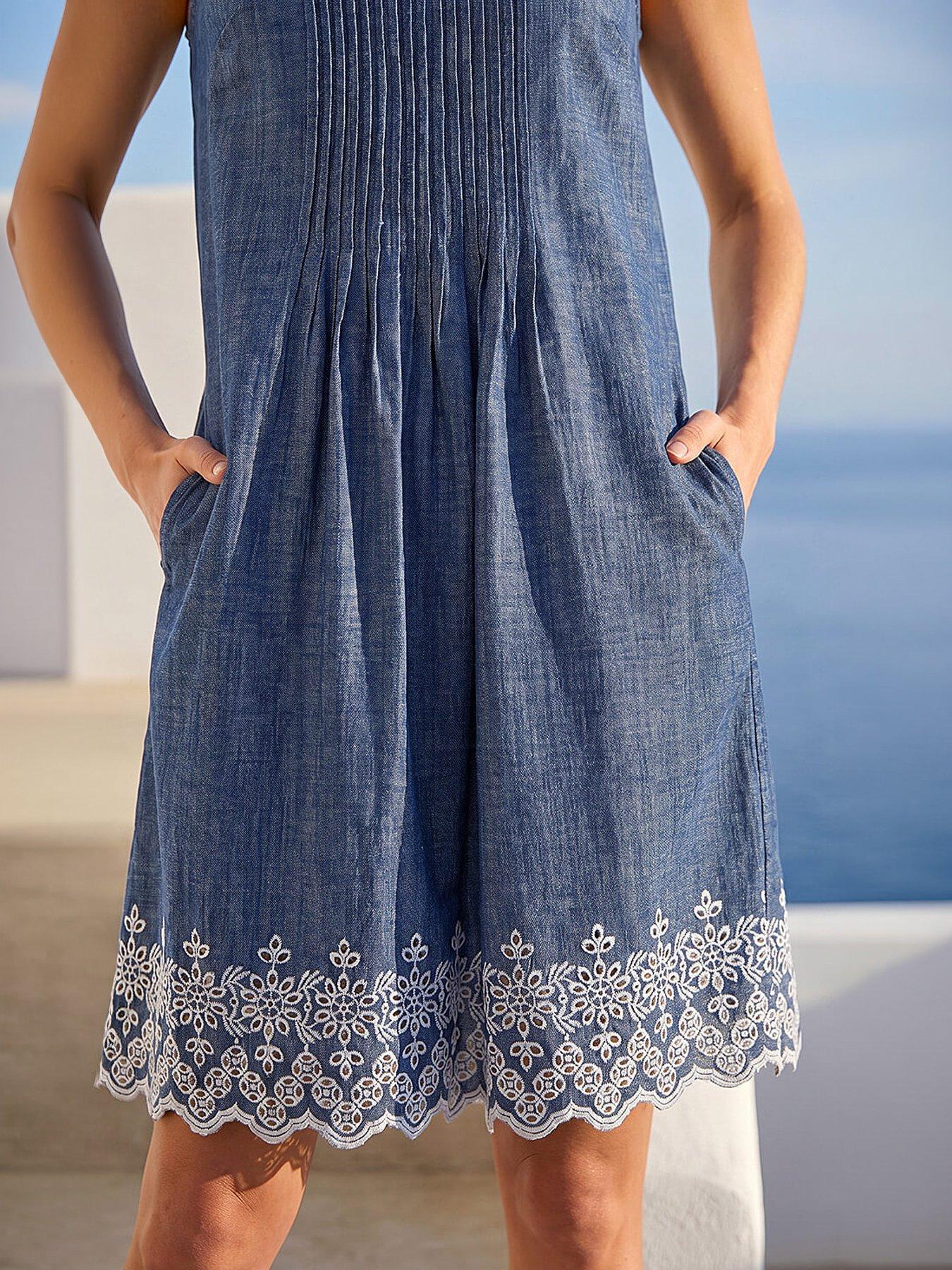 Roman Embroidery Hem Smock Dress | Very