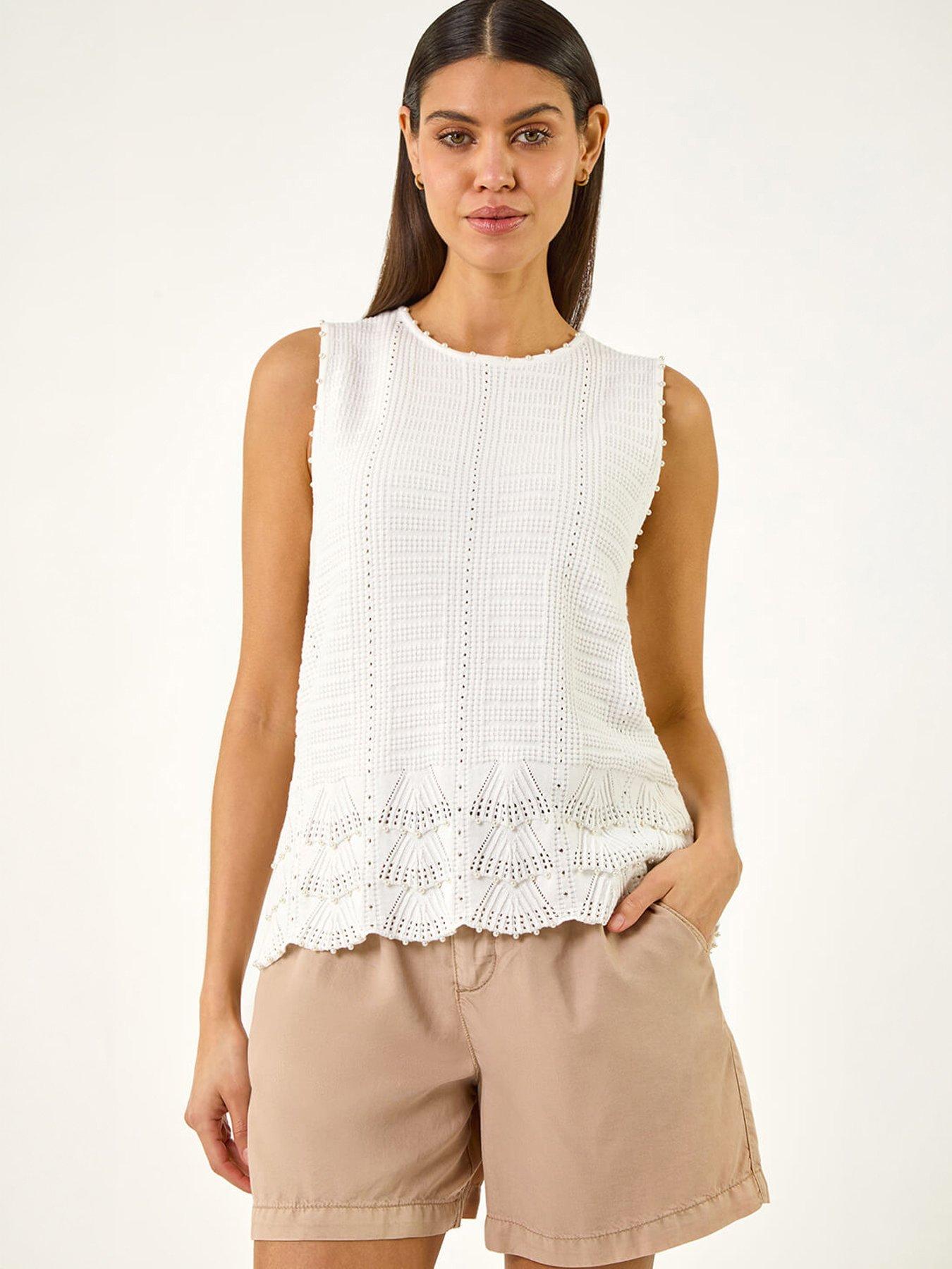 Image 1 of 5 of Roman Pearl Trim Knitted Vest