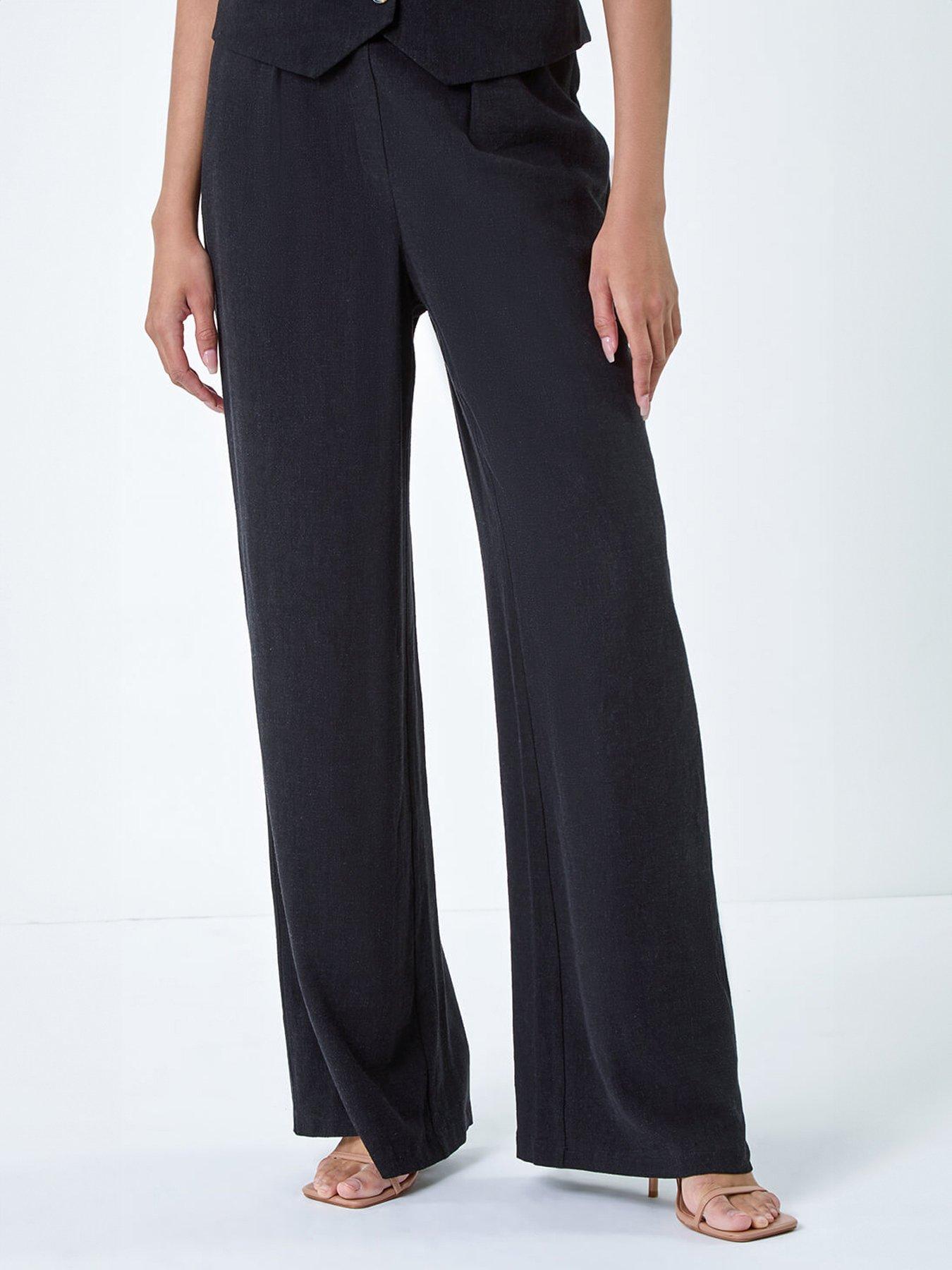 Roman Linen Mix Wide Leg Trousers