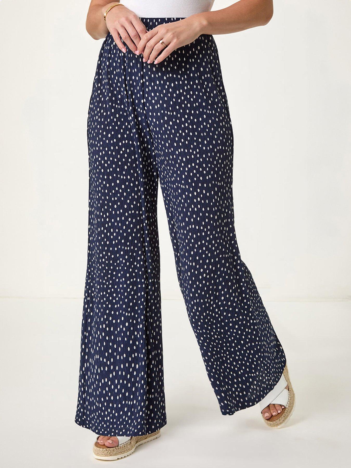 Image 1 of 5 of Roman Spot Print Crinkle Trouser