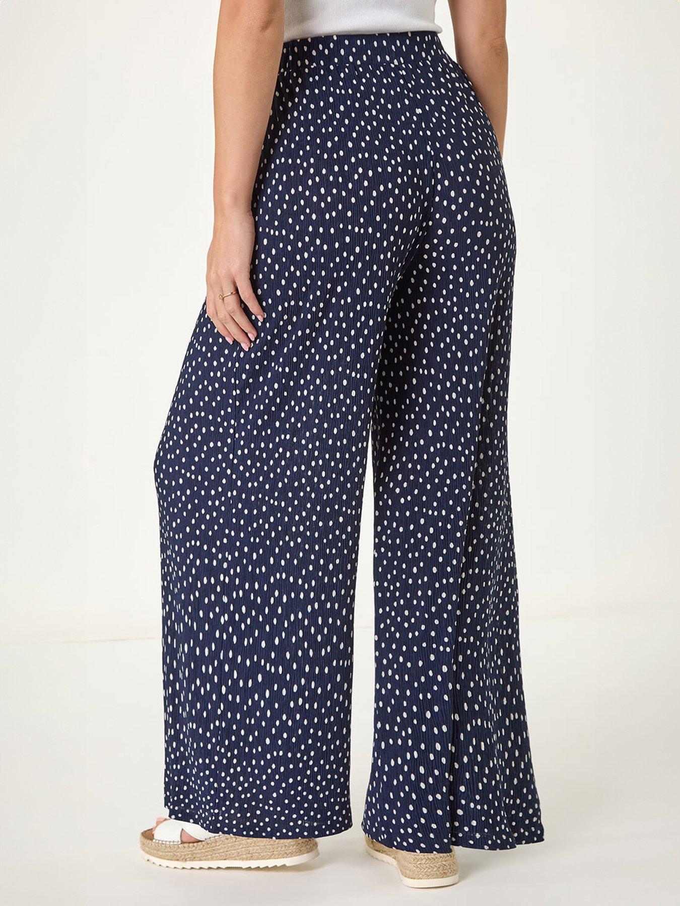 Image 2 of 5 of Roman Spot Print Crinkle Trouser
