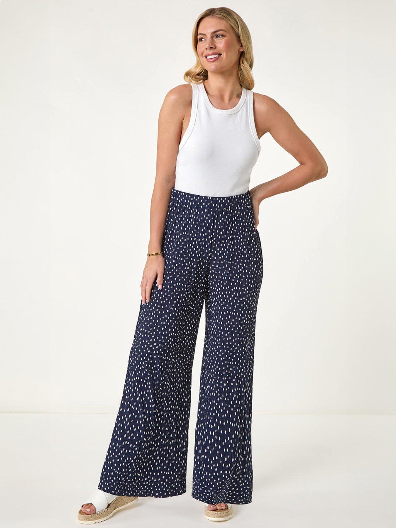 Image 3 of 5 of Roman Spot Print Crinkle Trouser