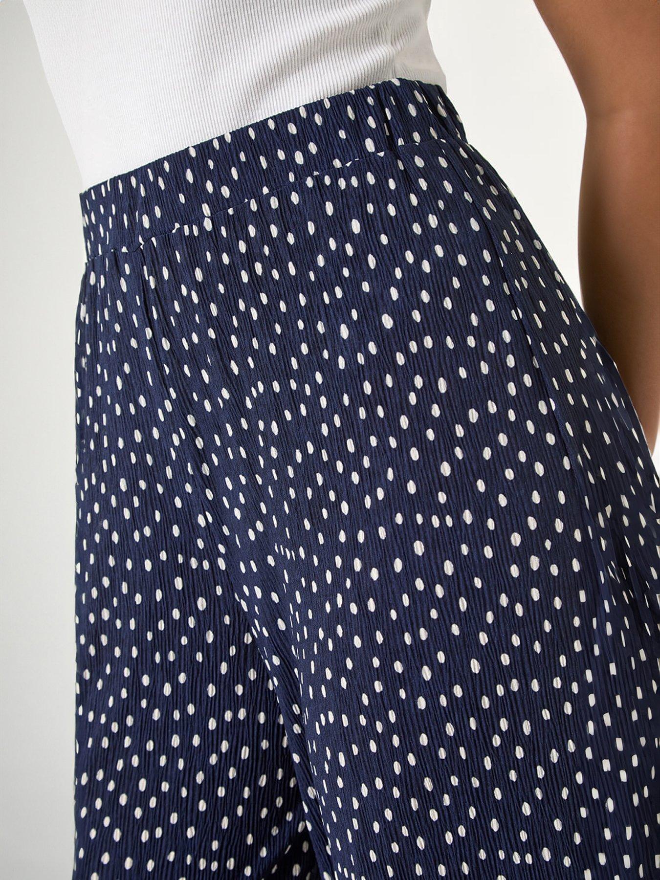 Image 5 of 5 of Roman Spot Print Crinkle Trouser