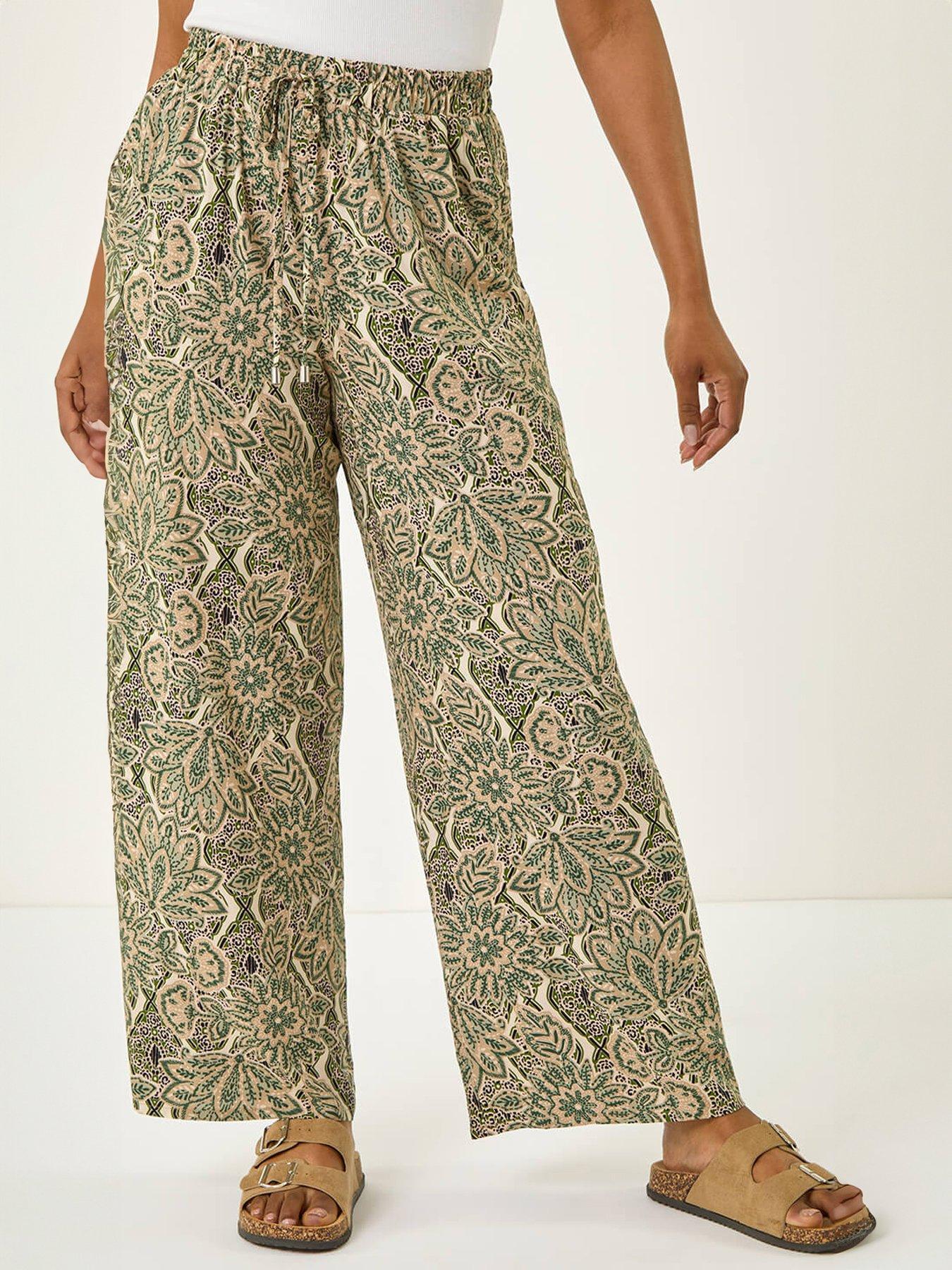 Roman Petite Paisley Print Wide Leg Trouser
