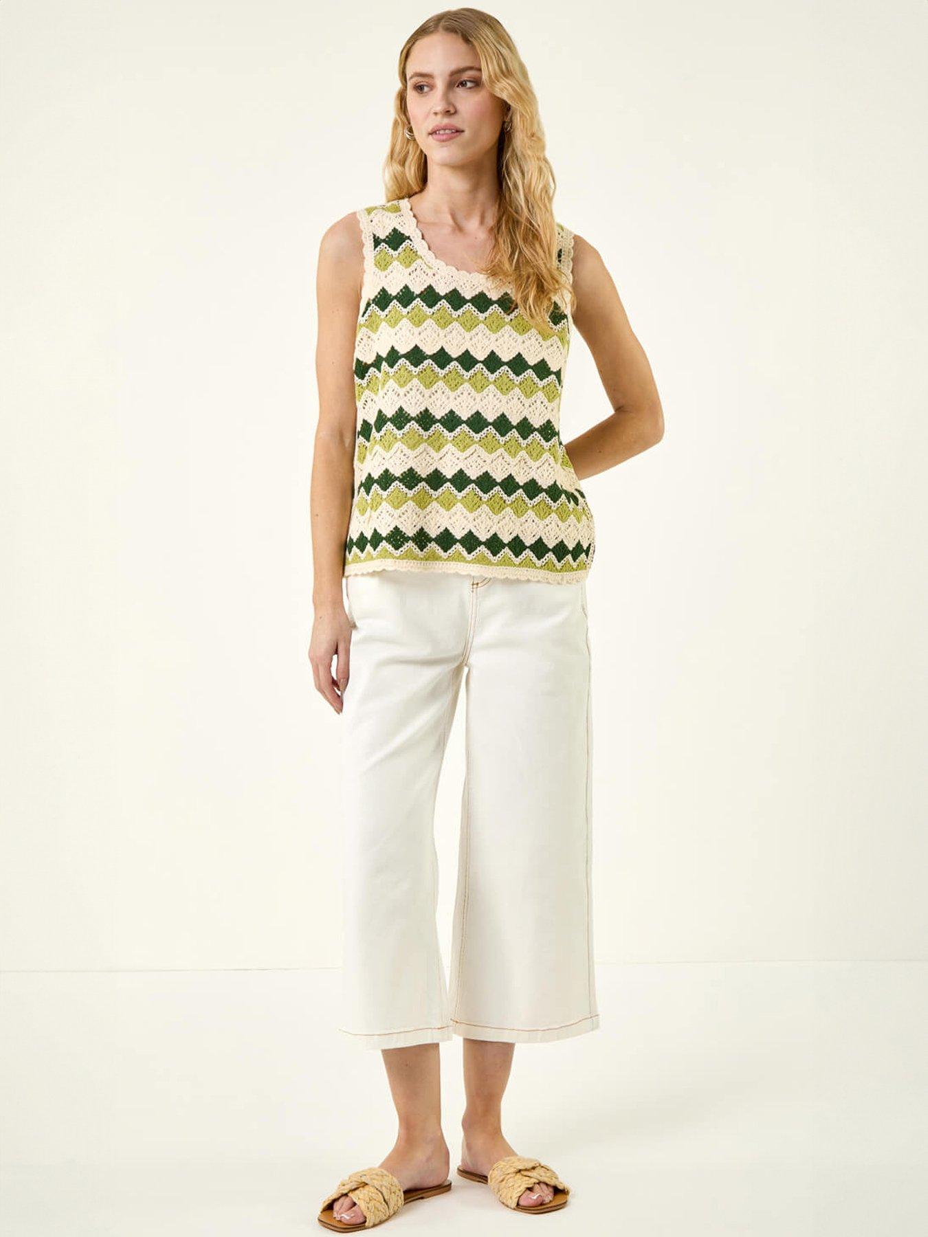 Image 3 of 5 of Roman Wave Crochet Knit Vest