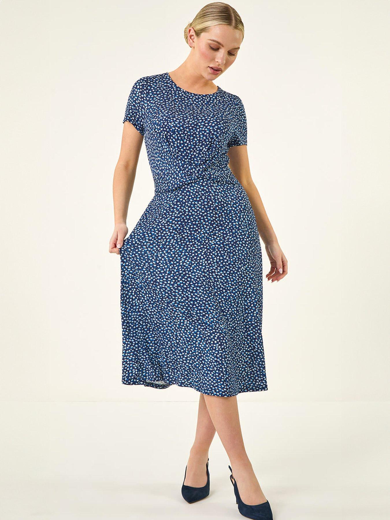 Roman Petite Twist Front Stretch Dress