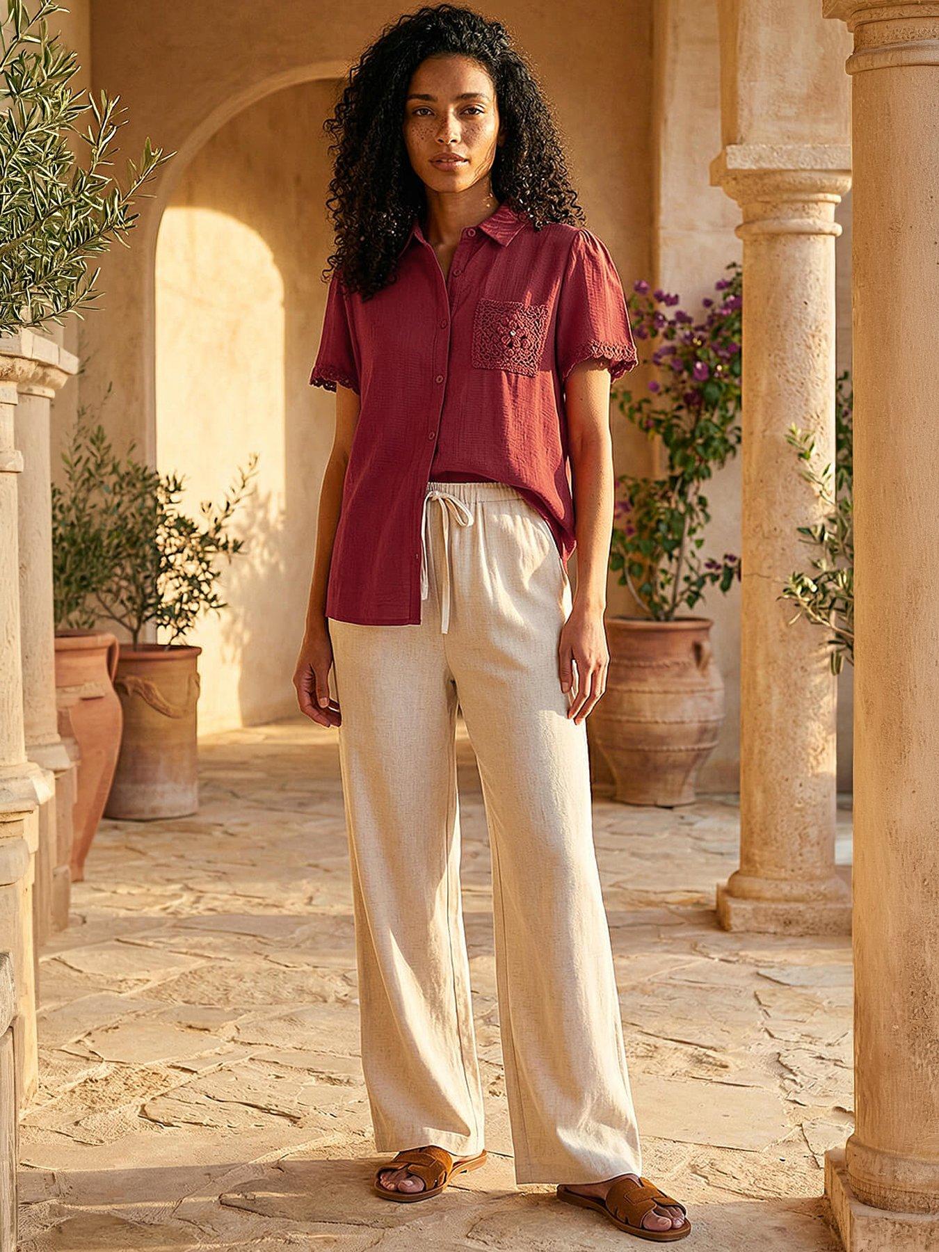 Roman Crochet Pocket Button Shirt
