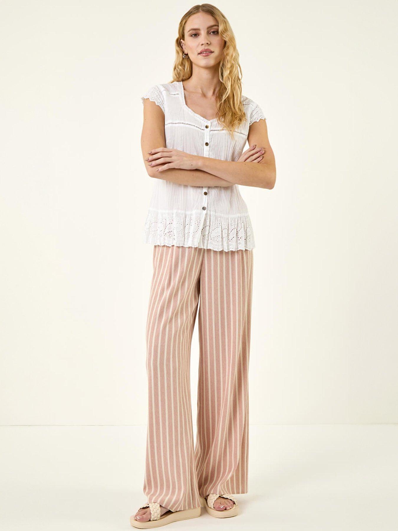 Image 3 of 5 of Roman Cotton Broderie Hem Blouse
