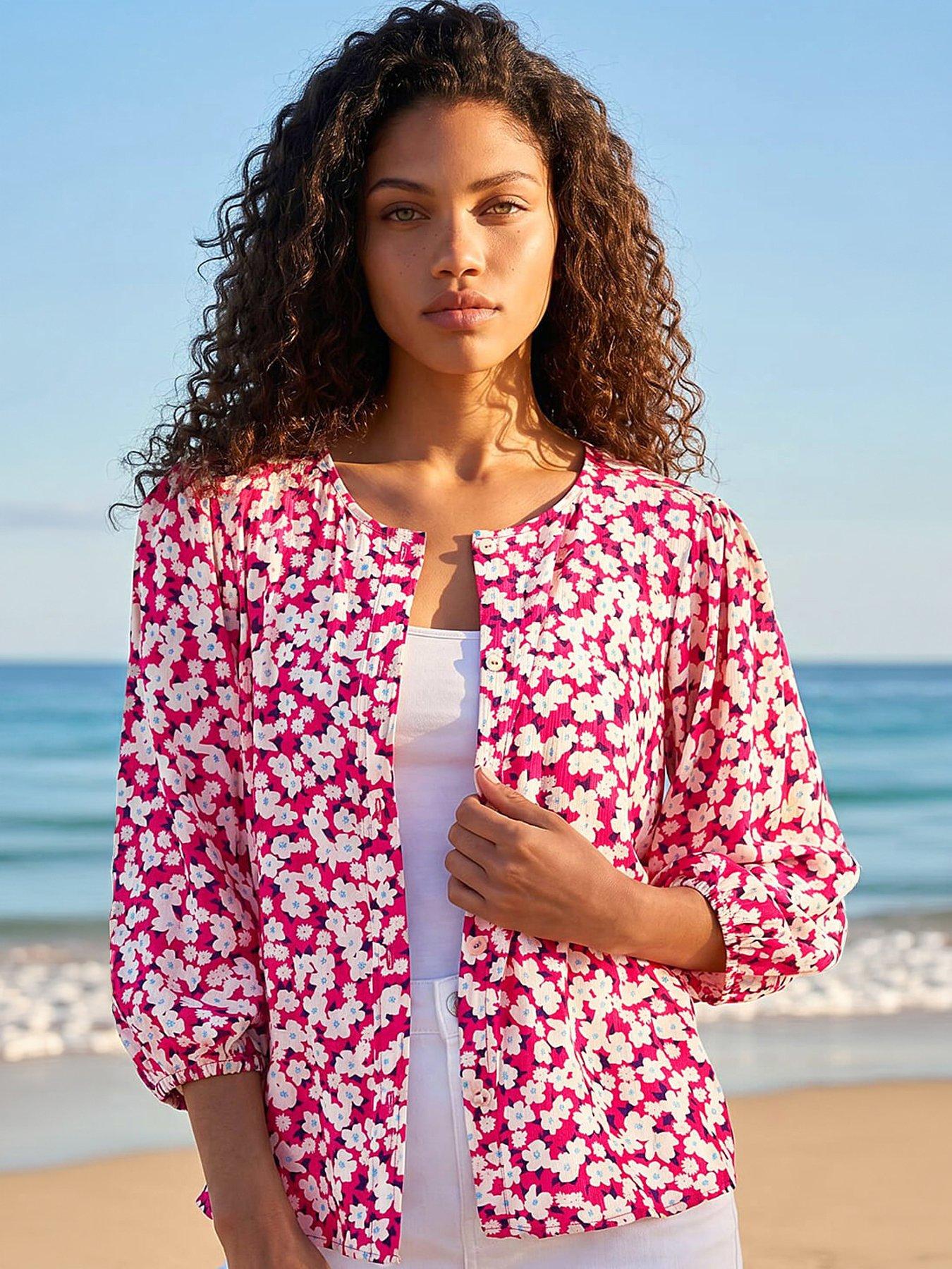 Roman Petite Ditsy Floral Button Blouse