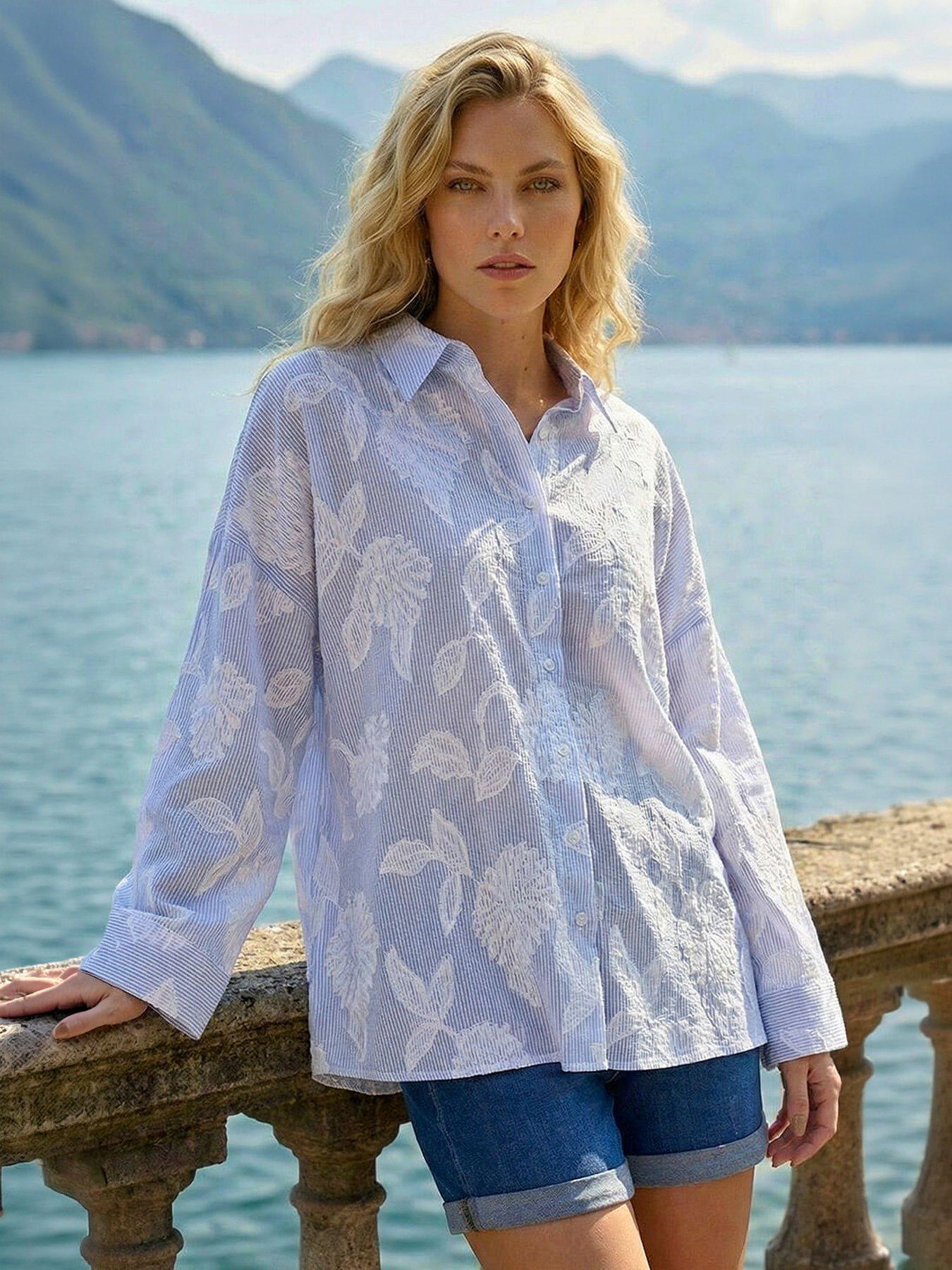 Roman Floral Jacquard Buttoned Shirt