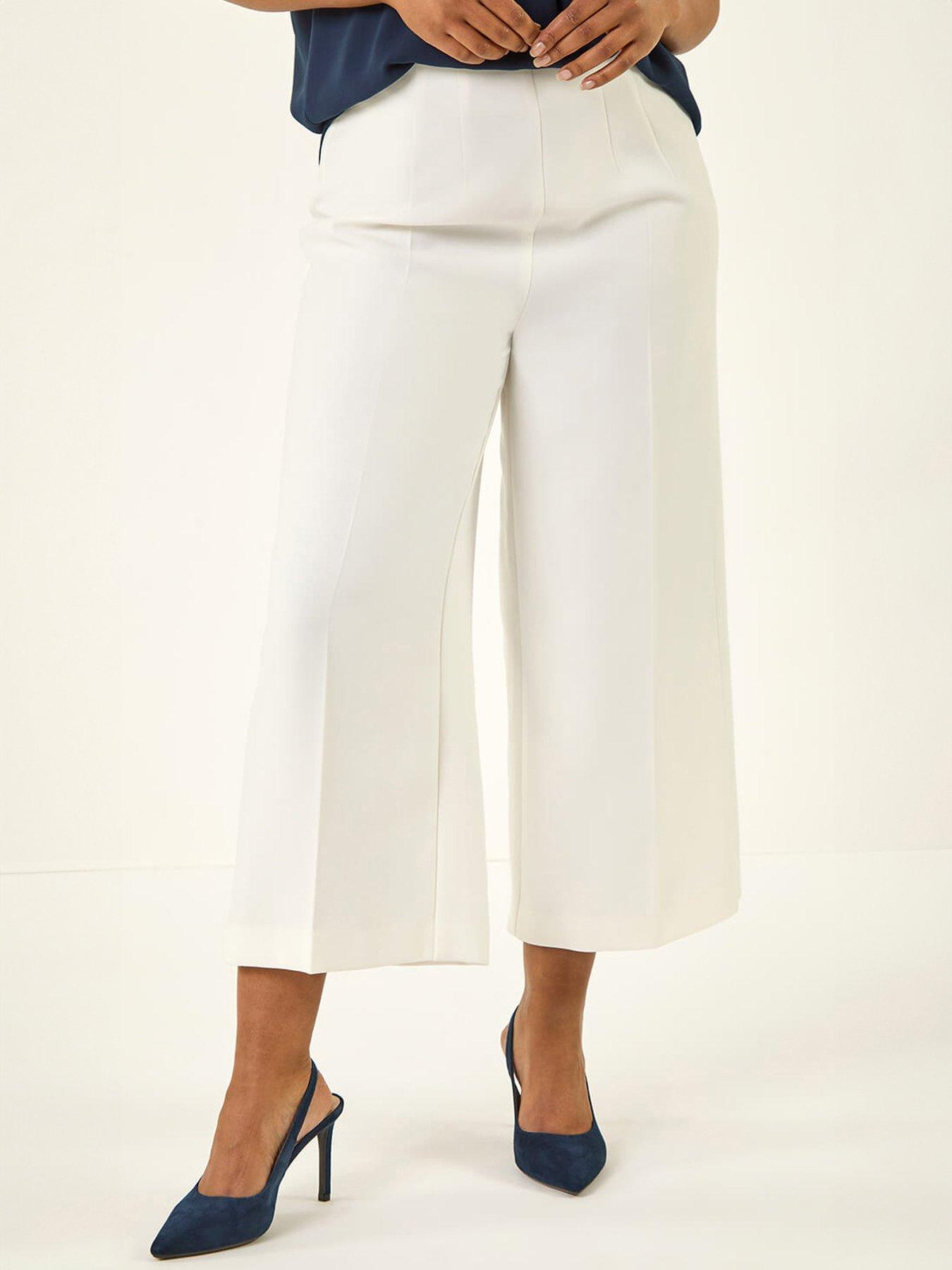 Roman Petite Cropped Wide Leg Stretch Trouser