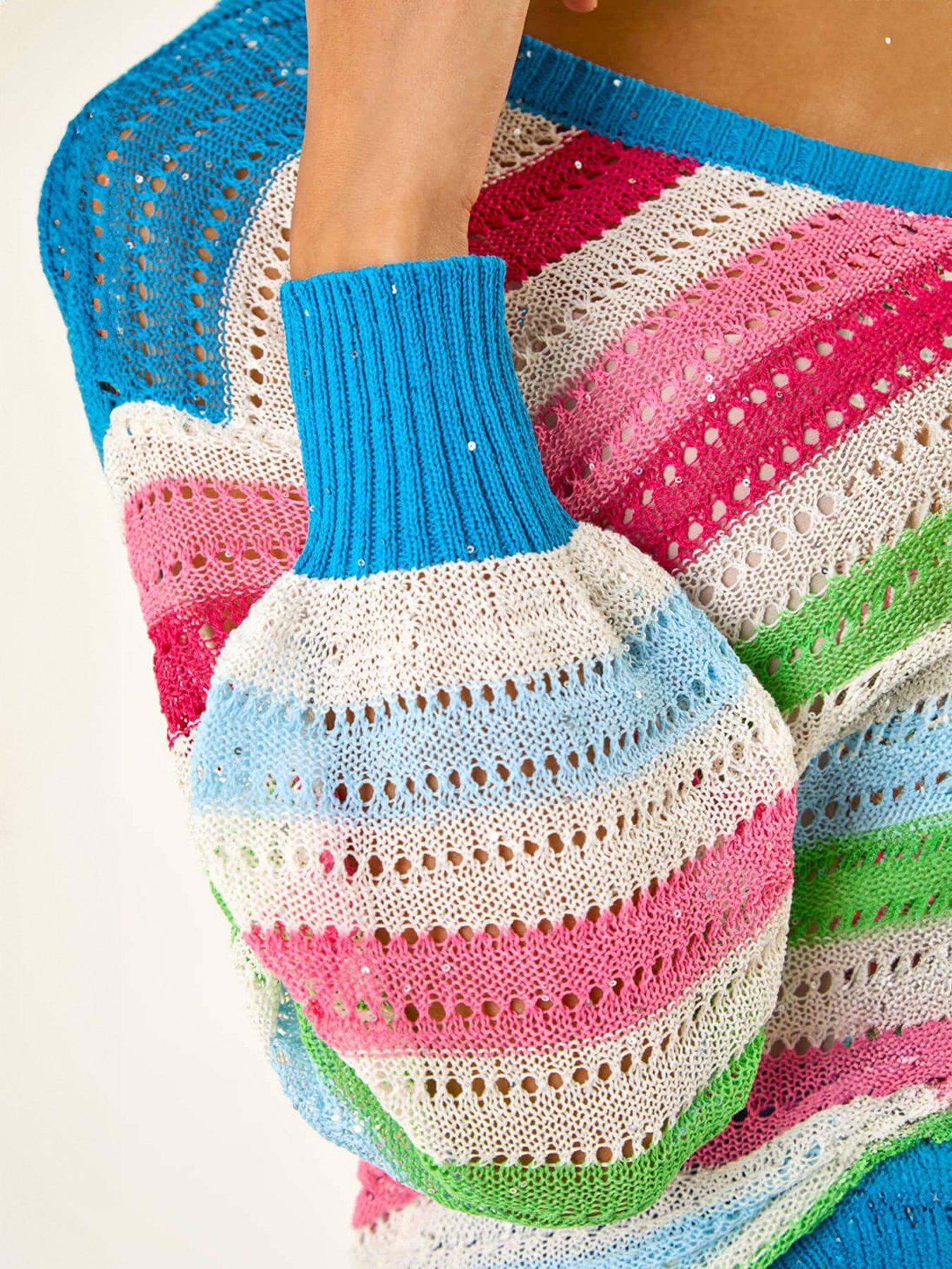 Image 5 of 5 of Roman Stripe V-Neck Knit Jumper