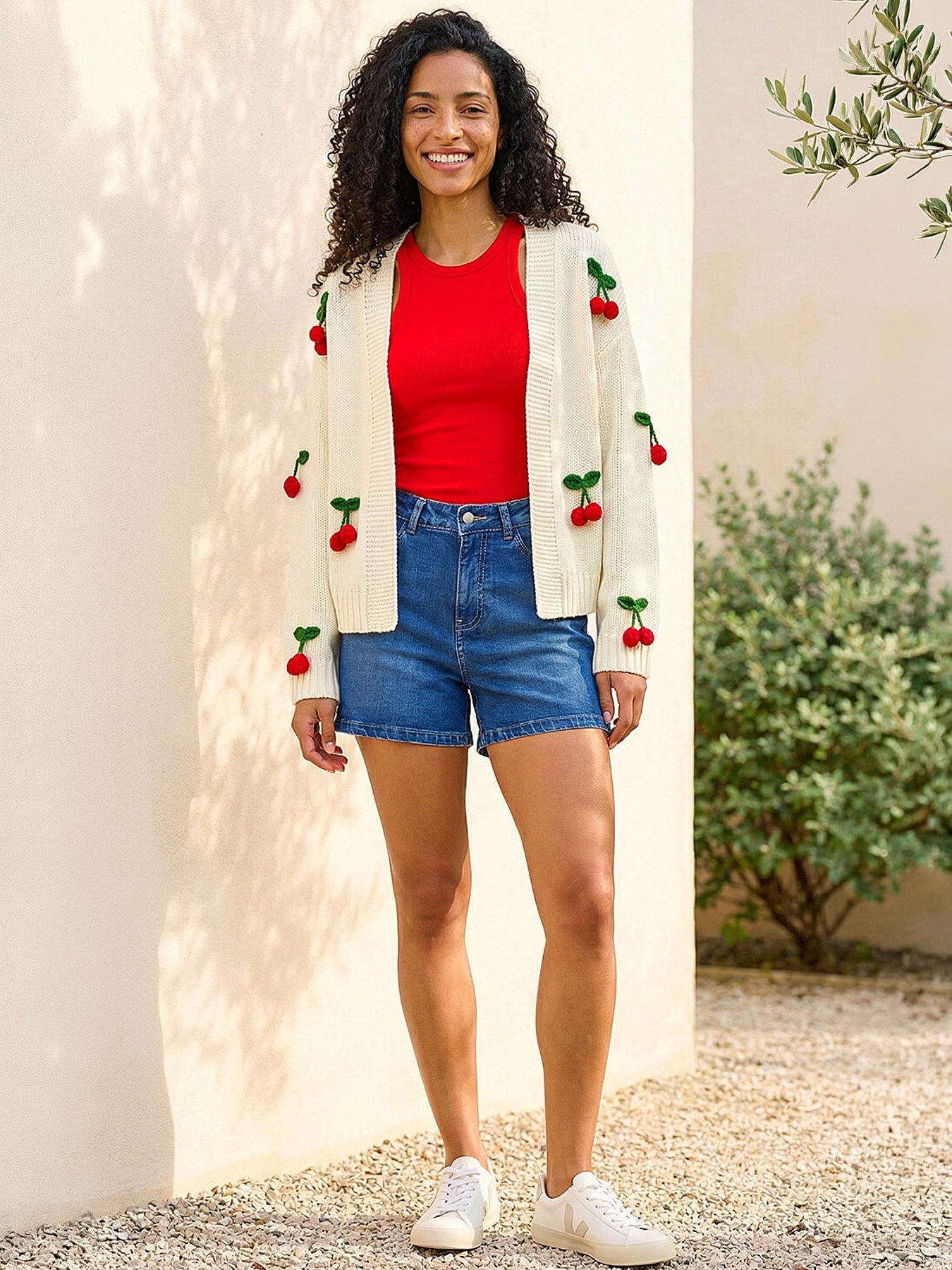 Roman Crochet Cherry Knit Cardigan