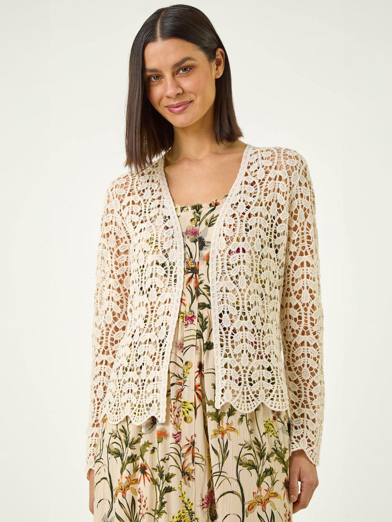 Roman Crochet Edge To Edge Cardigan