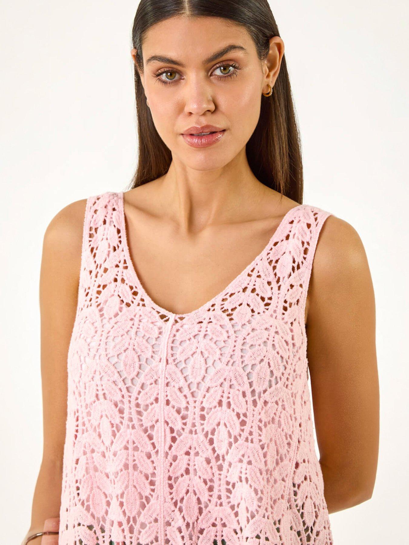 Image 4 of 5 of Roman Crochet Knit Vest Top
