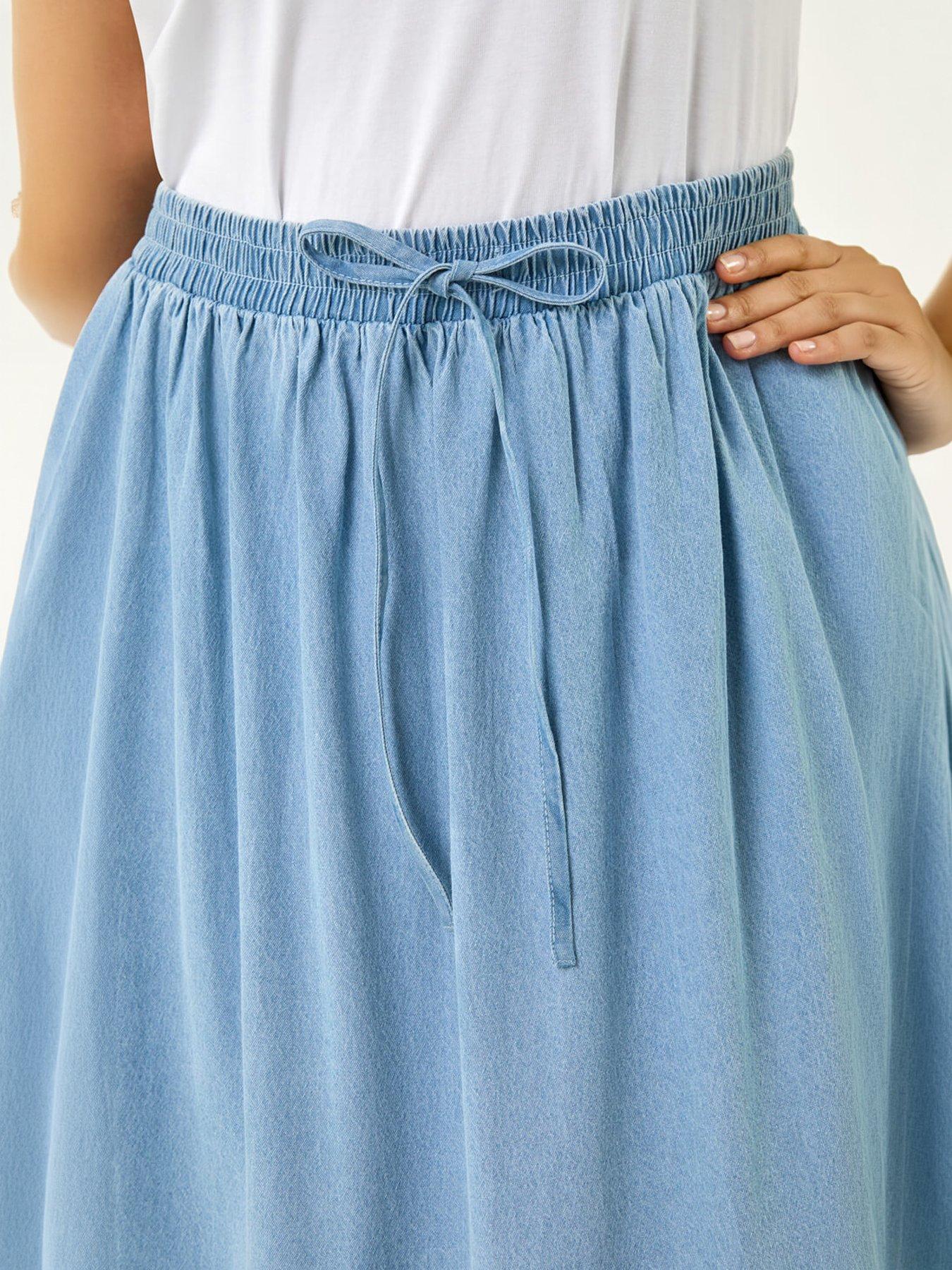 Image 5 of 5 of Roman Curve Tiered Woven Maxi Skirt