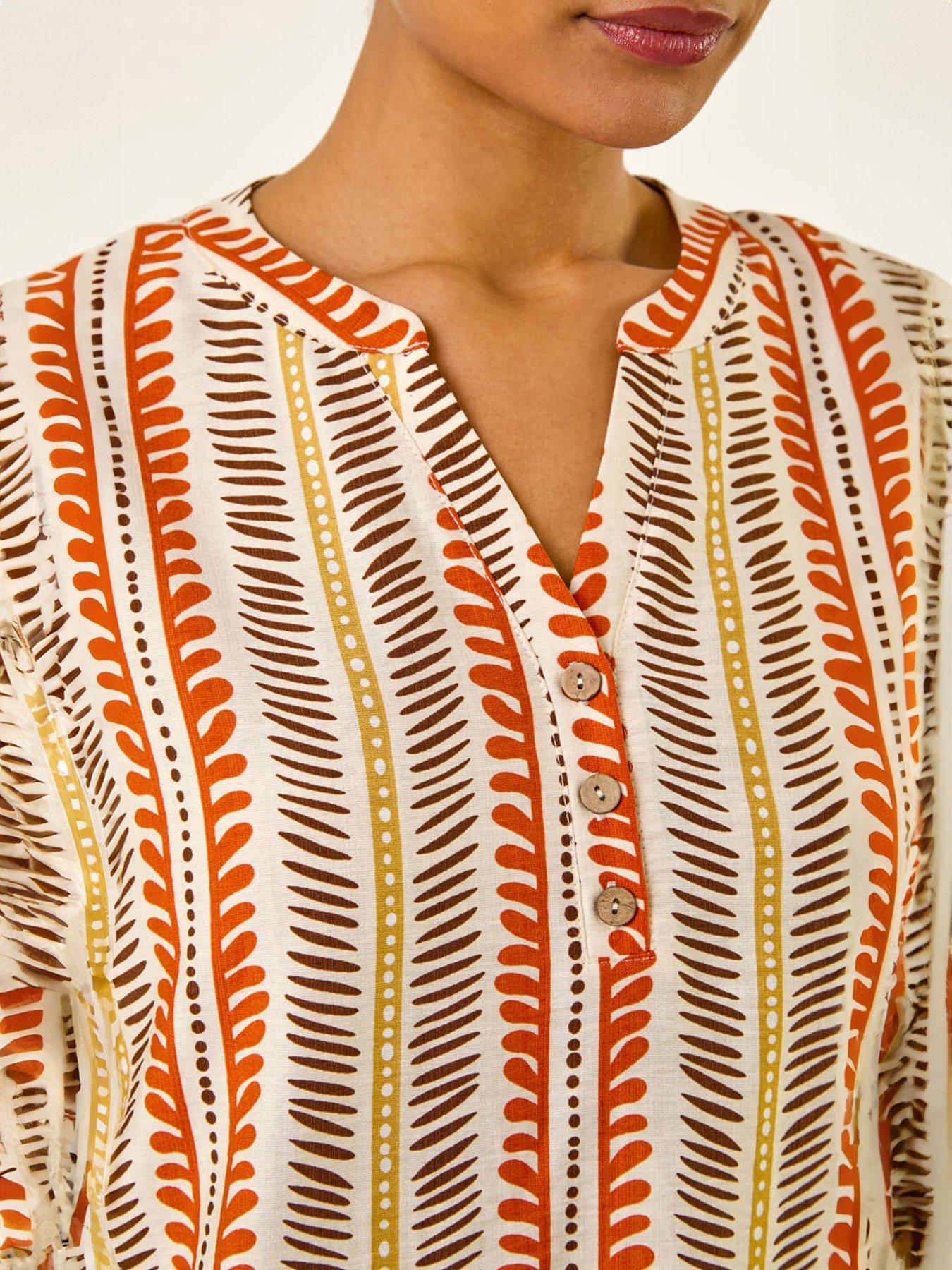 Image 4 of 5 of Roman Abstract Stripe Print Top