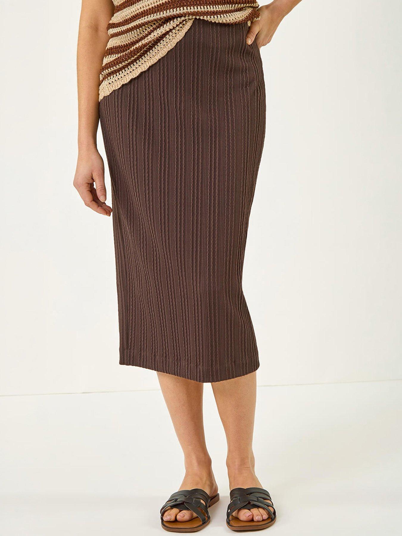 Image 1 of 5 of Roman Textured Chevron Stretch Skirt