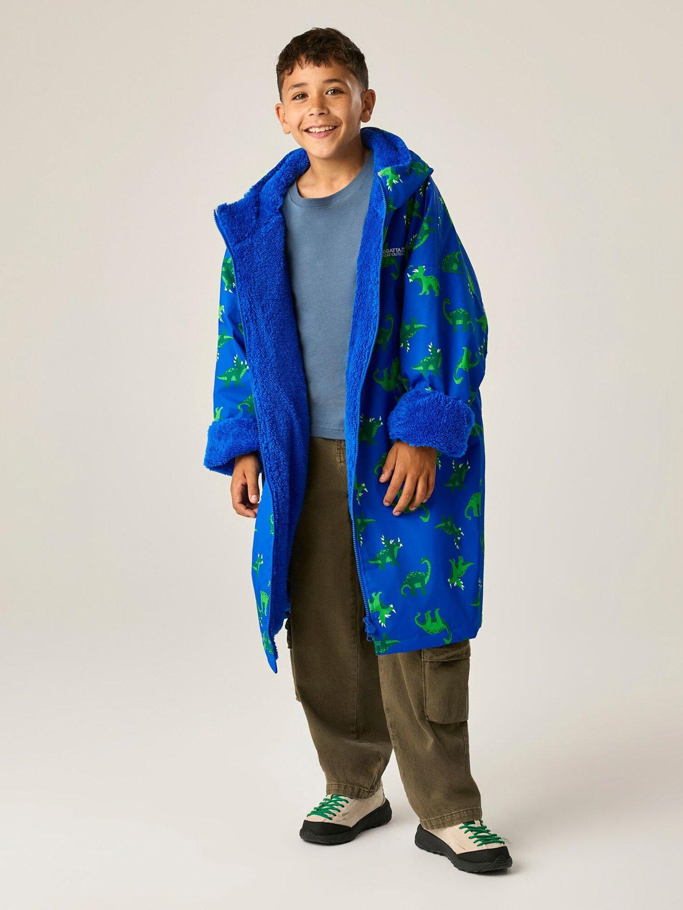 Regatta Junior Waterproof Robe-Olympian Blue Dino
