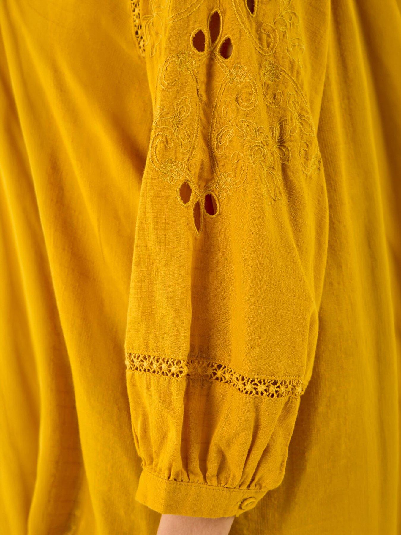 Image 2 of 5 of Roman Embroidered Cotton Sleeve Blouse