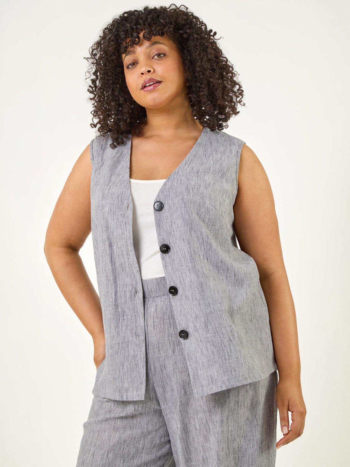 Image 3 of 5 of Roman Curve Buttoned Relaxed Waistcoat