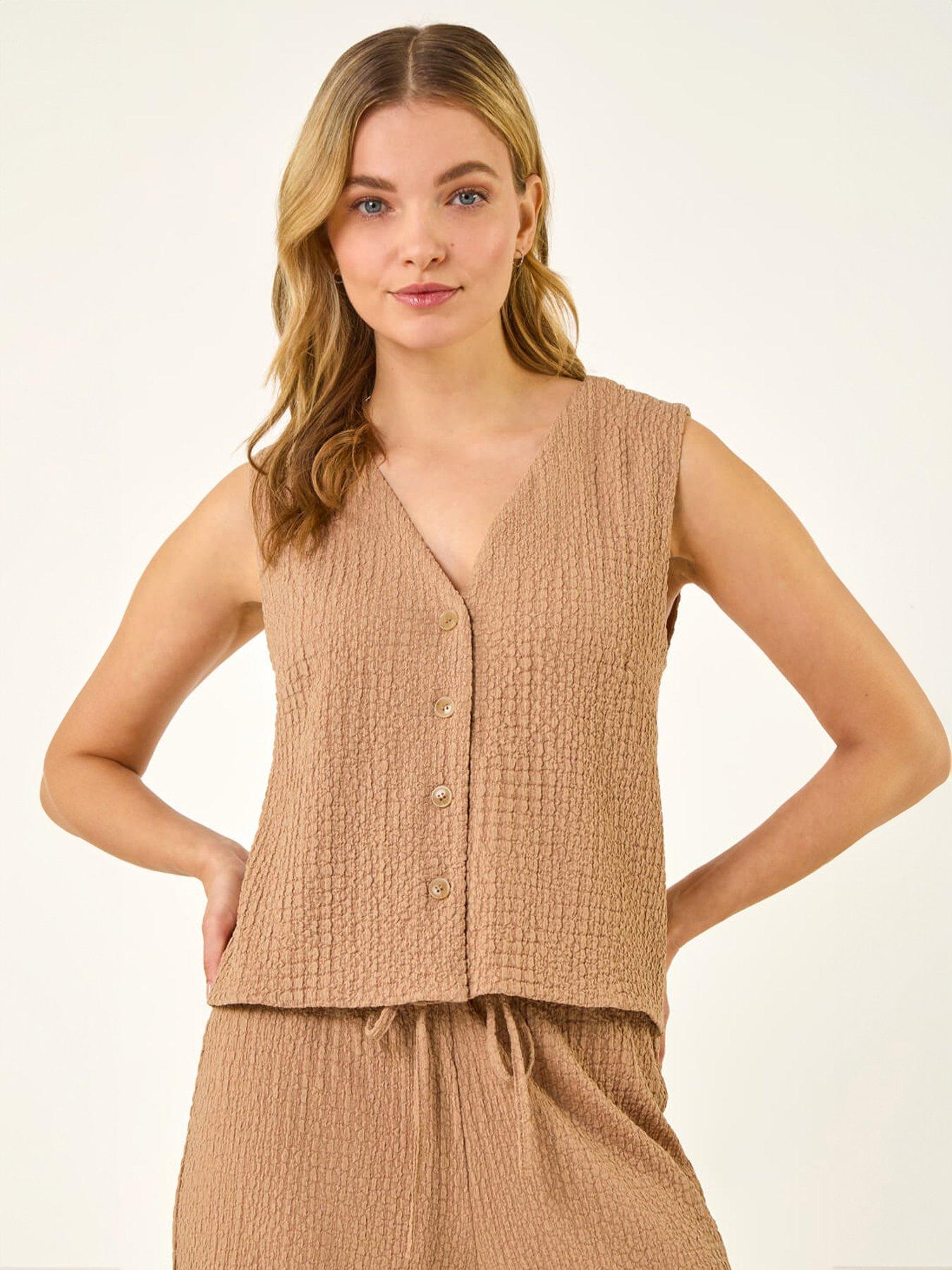 Roman Dusk Crinkle Textured Waist Coat