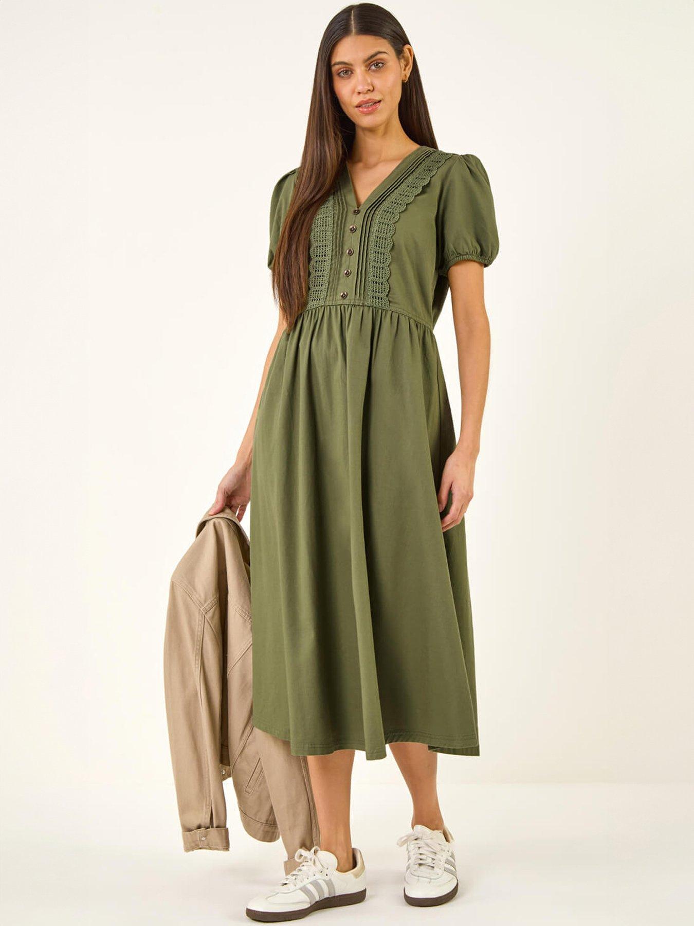 Roman Cotton Crochet Trim Dress