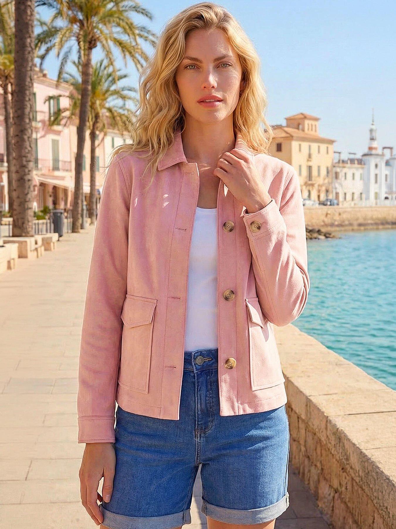 Roman Suedette Button Jacket