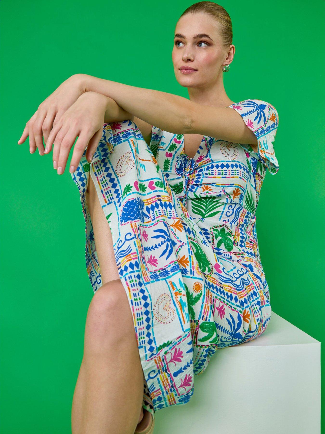 Image 3 of 3 of Roman Post Card Tie Dress
